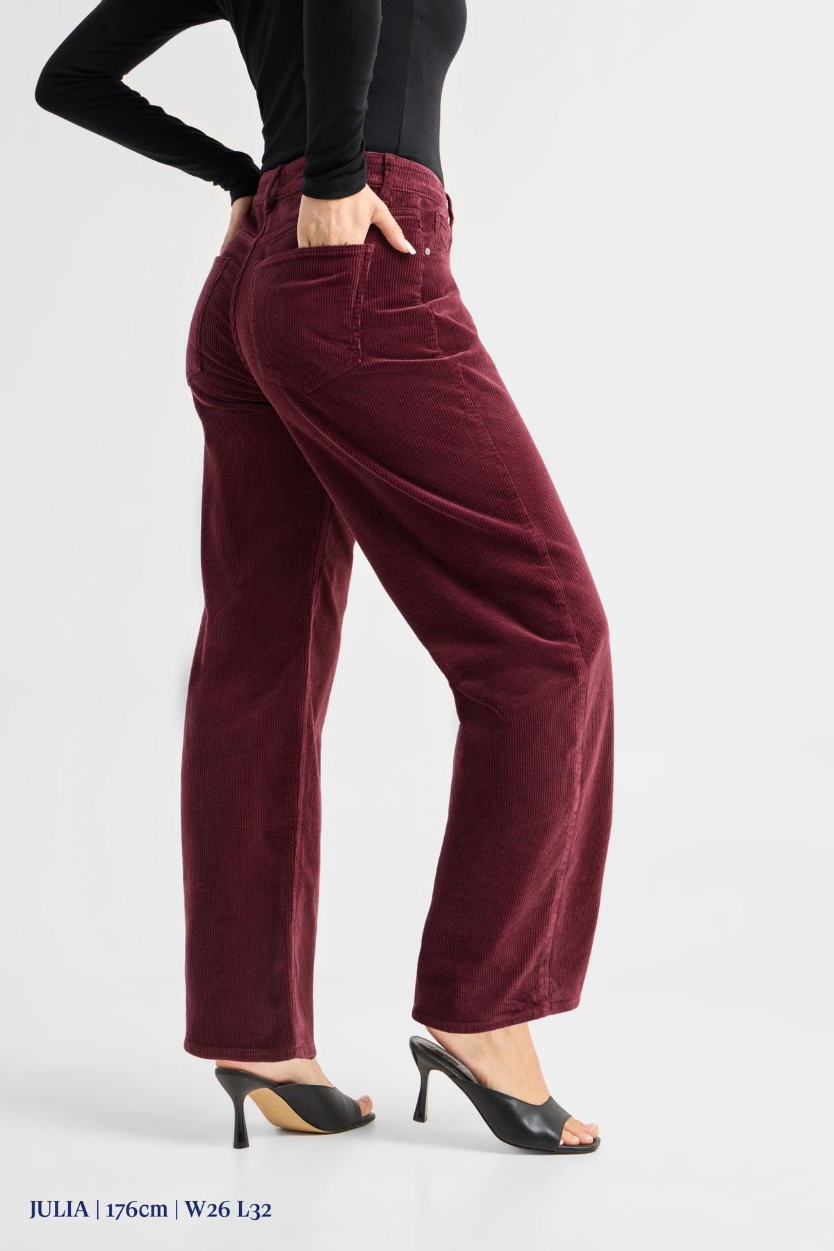 ASH Barrel Leg Corduroy - Classic - Plum Red Wine