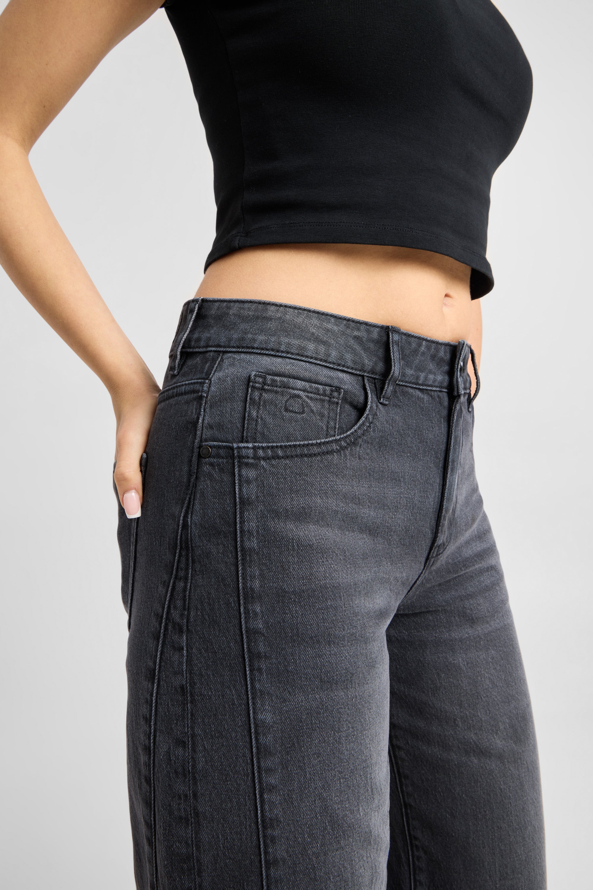 ASH Barrel Leg Minimal Stretch - Cutline - Vintage Black