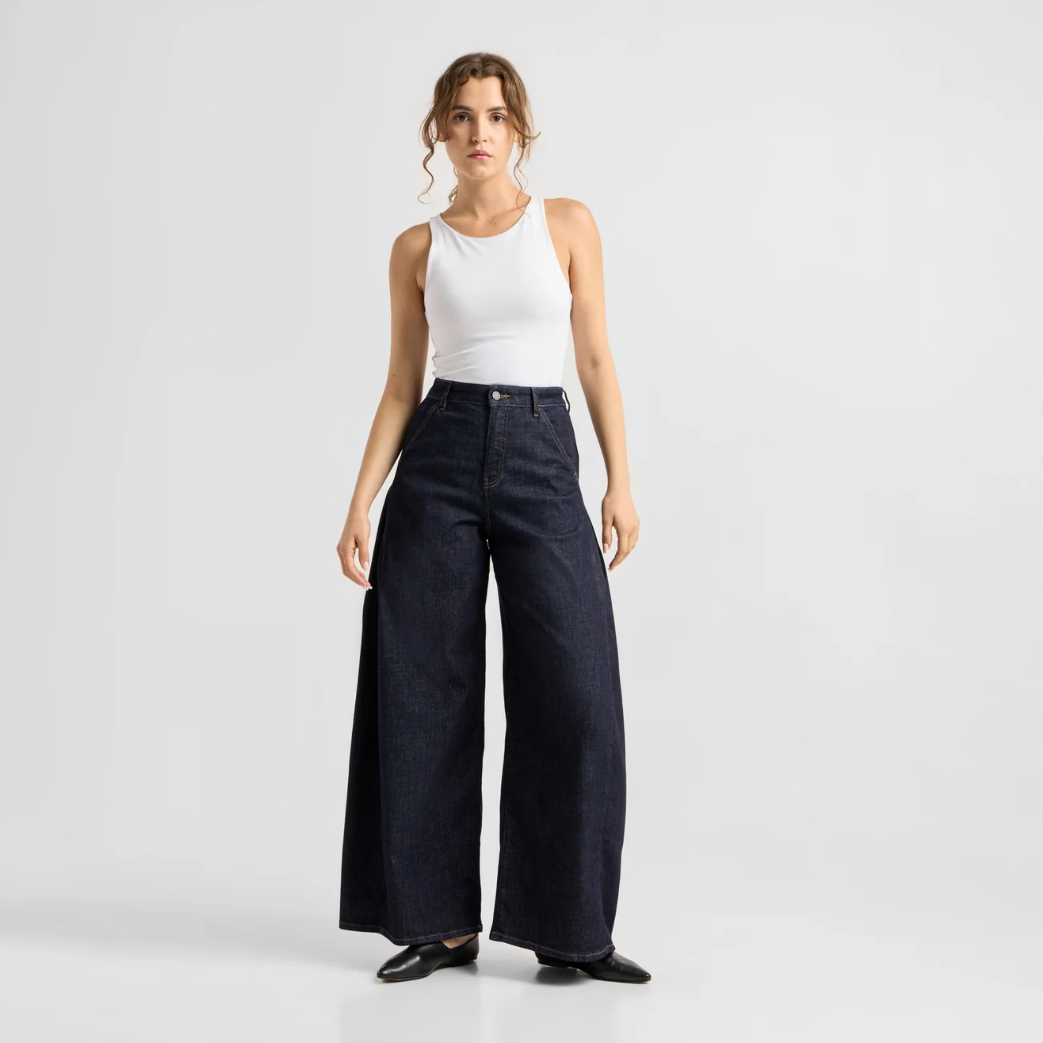 BEAMER Soft Denim - Super Wide leg - Raw Blue