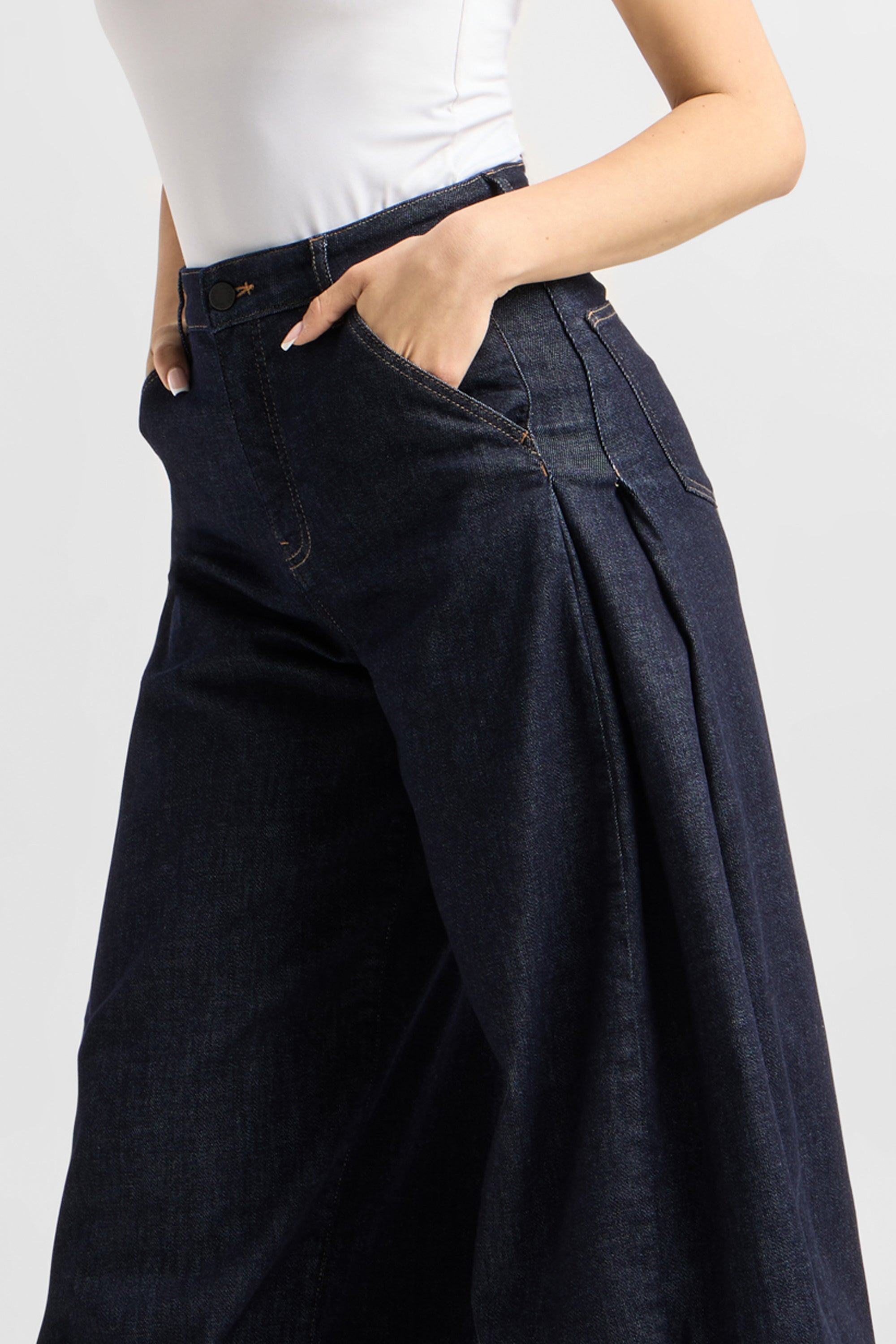 BEAMER Soft Denim - Super Wide leg - Raw Blue
