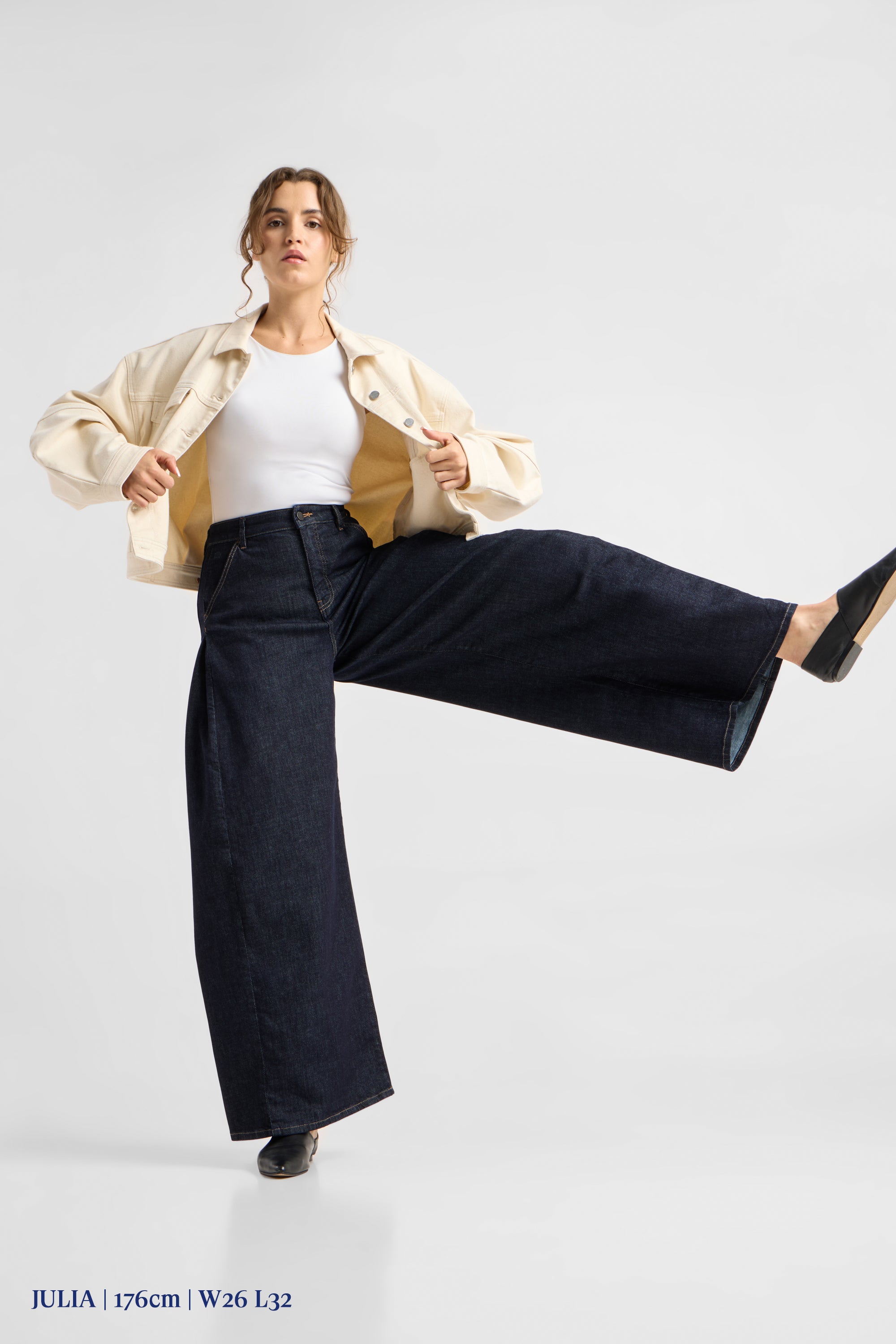 BEAMER Soft Denim - Super Wide leg - Raw Blue