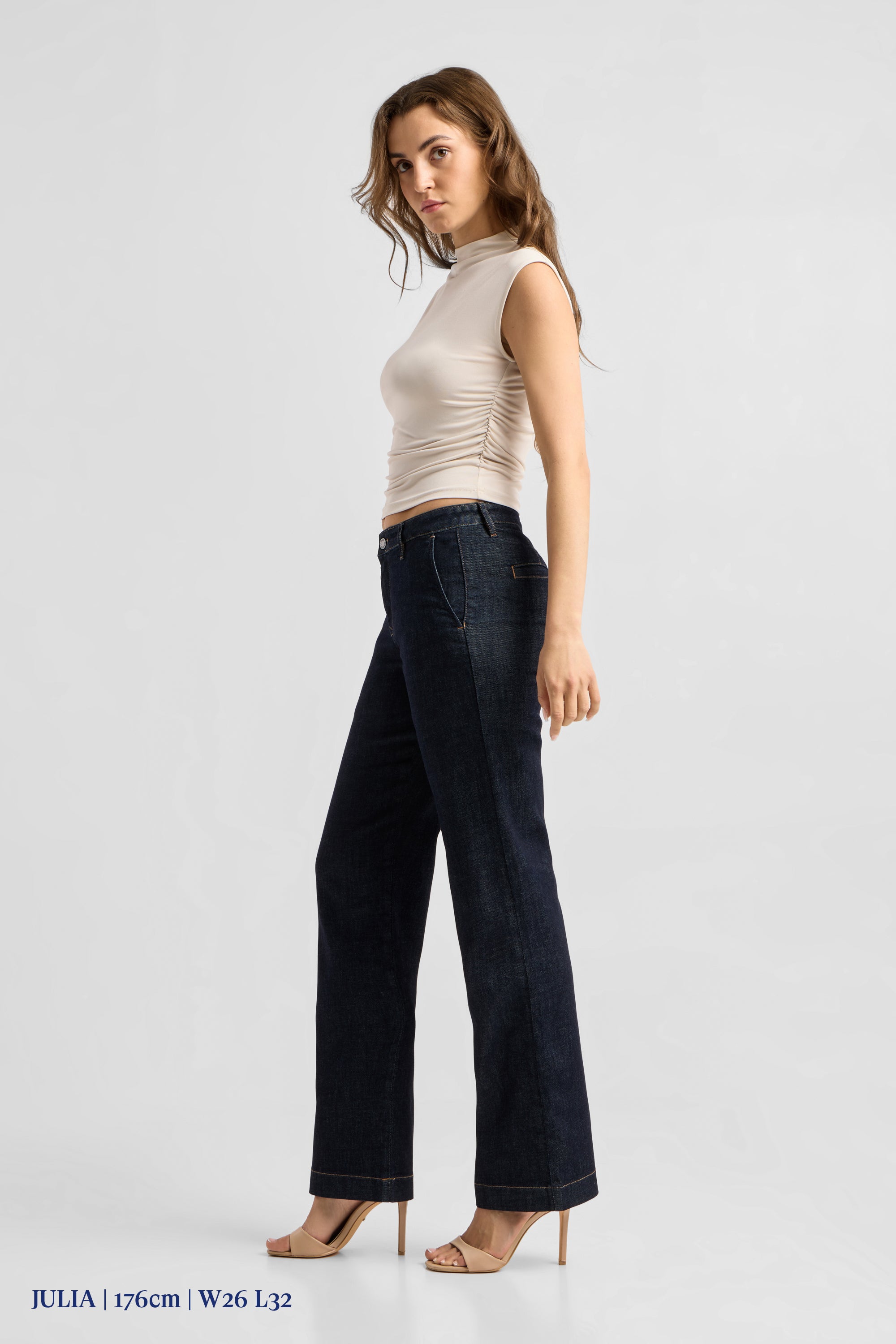 COSMA Flared Soft Denim - Chino - Raw Blue