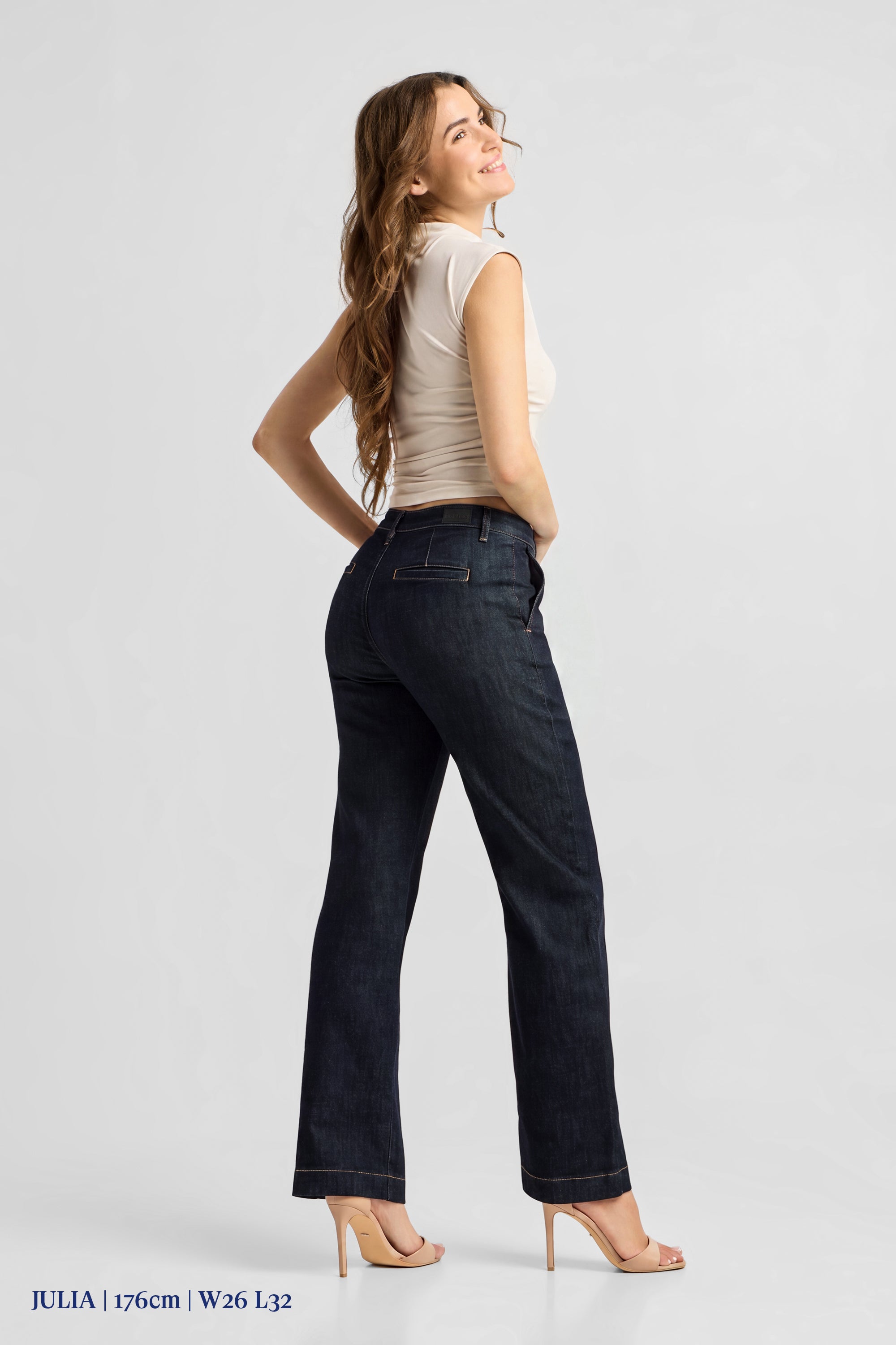 COSMA Flared Soft Denim - Chino - Raw Blue