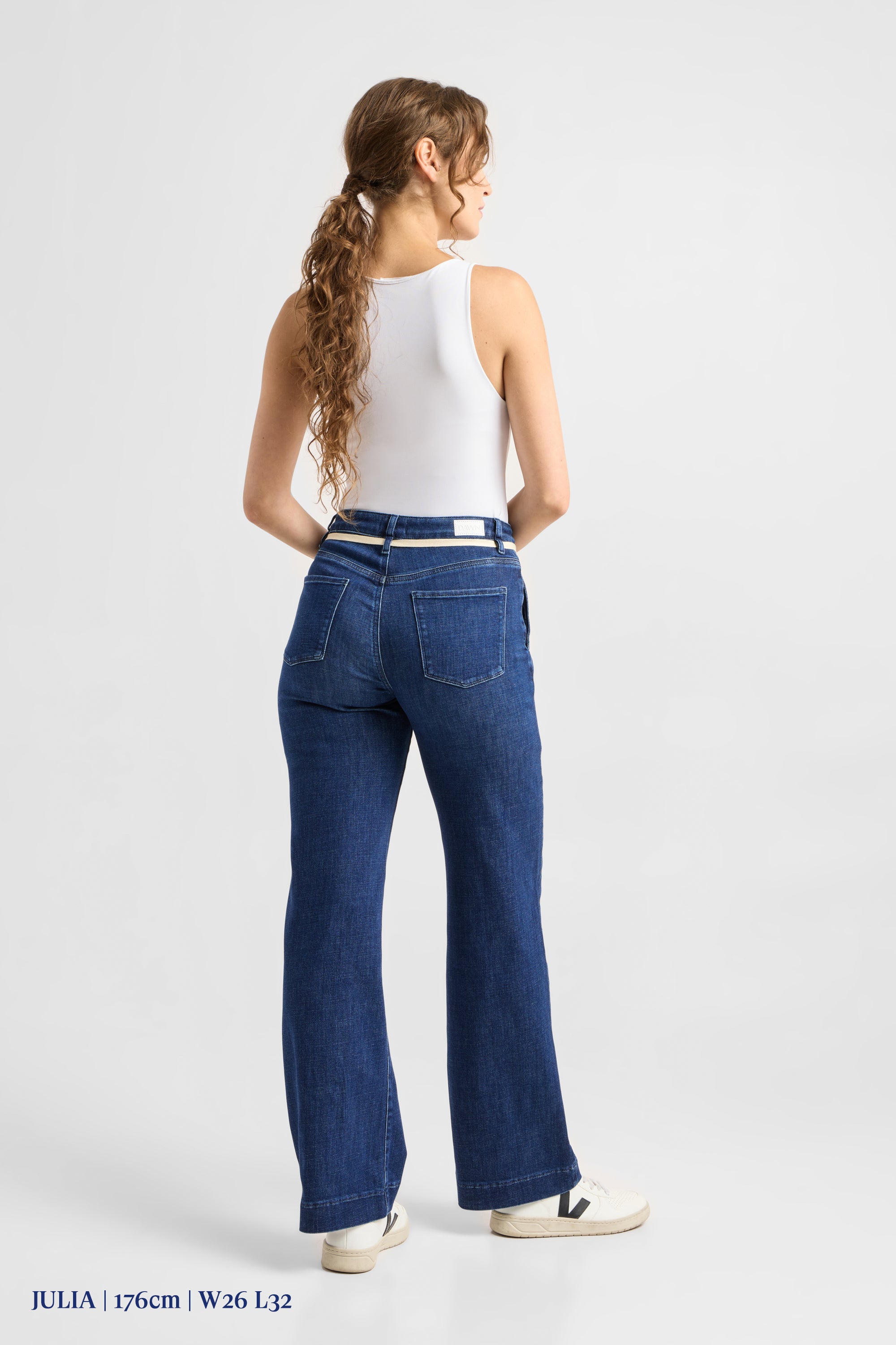DEW Flared Soft Denim - French Pocket - Dark Blue