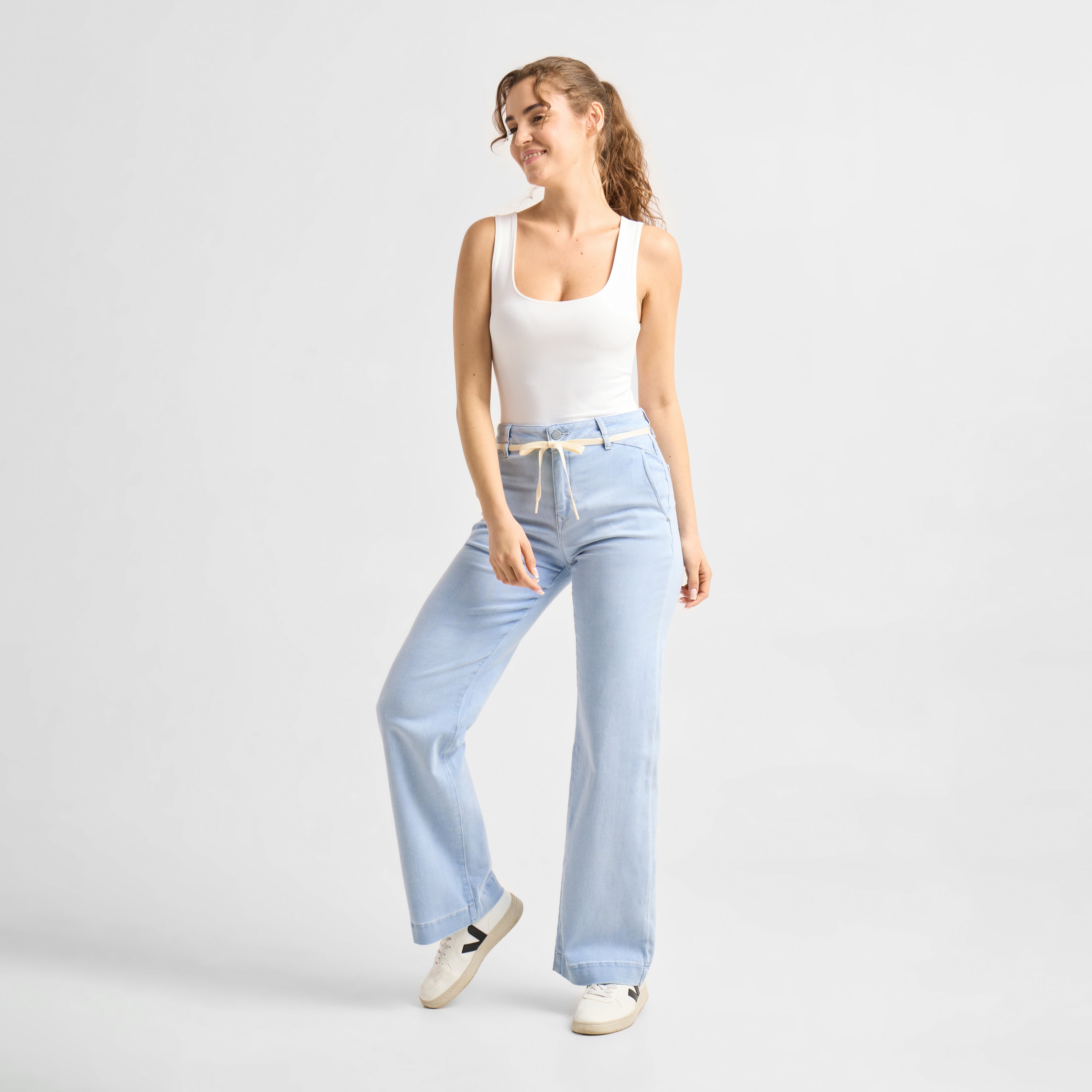 DEW Flared Soft Denim - French Pocket - Bright Blue