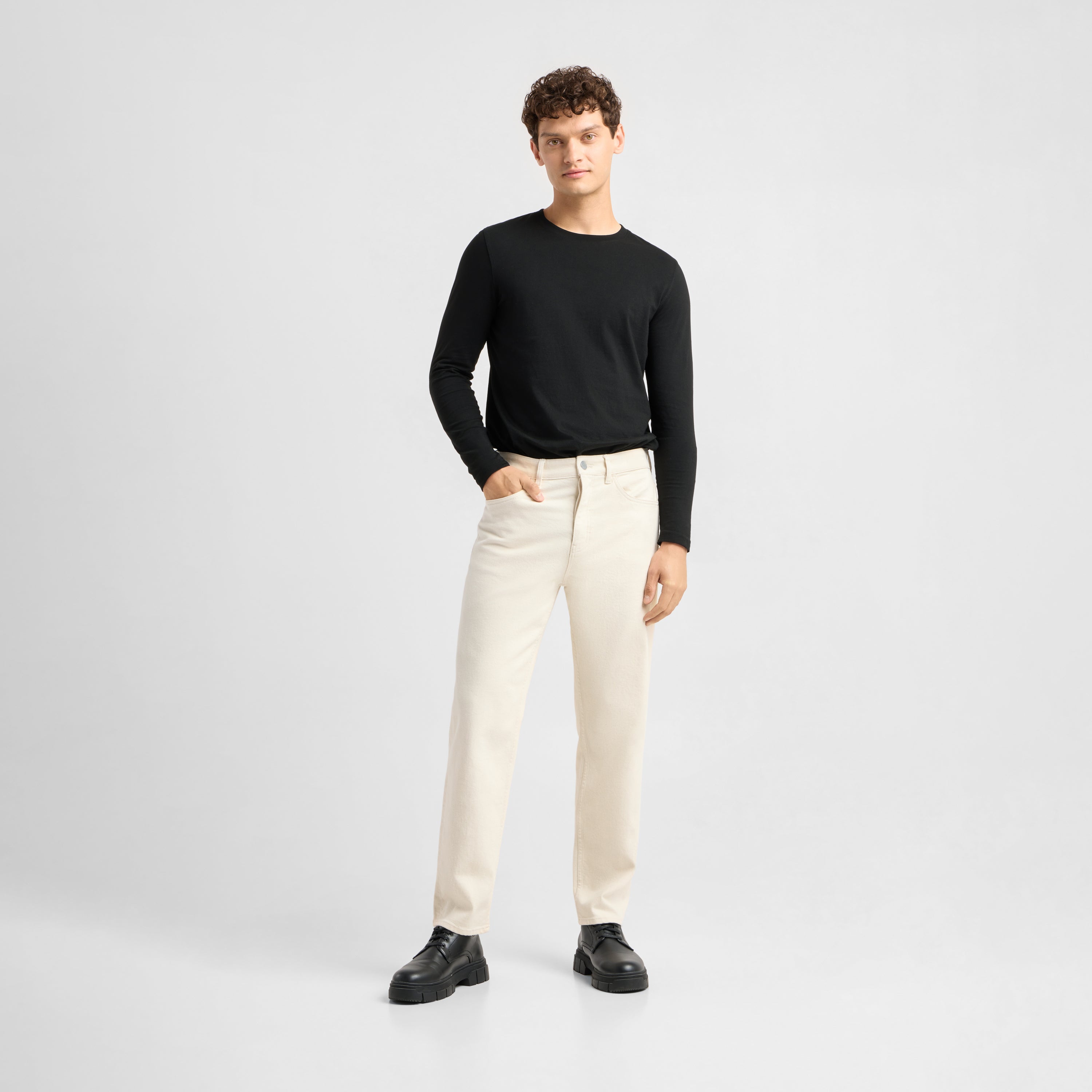 RISE Relaxed Tapered Minimal Stretch - Basic - Ecru