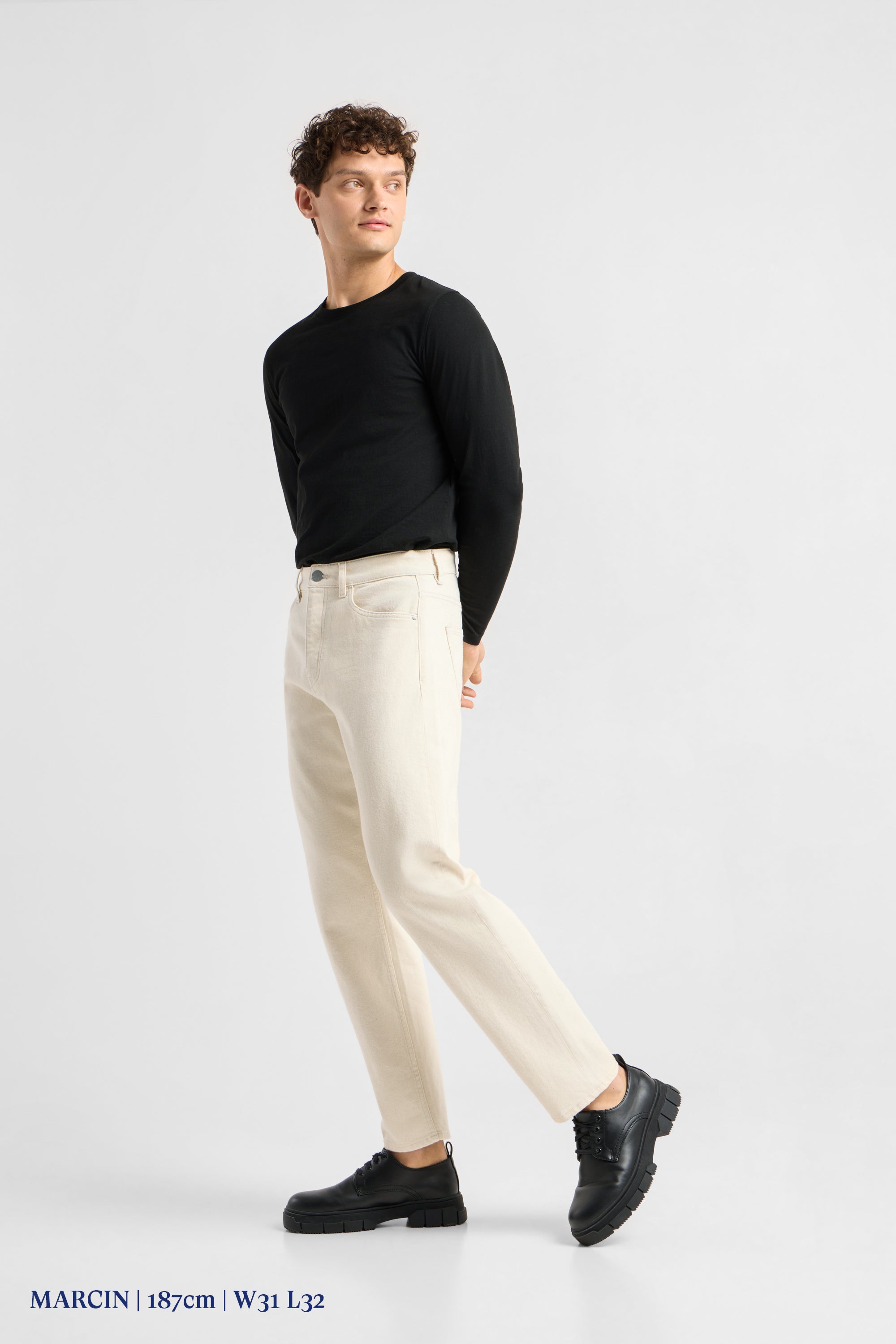 RISE Relaxed Tapered Minimal Stretch - Basic - Ecru