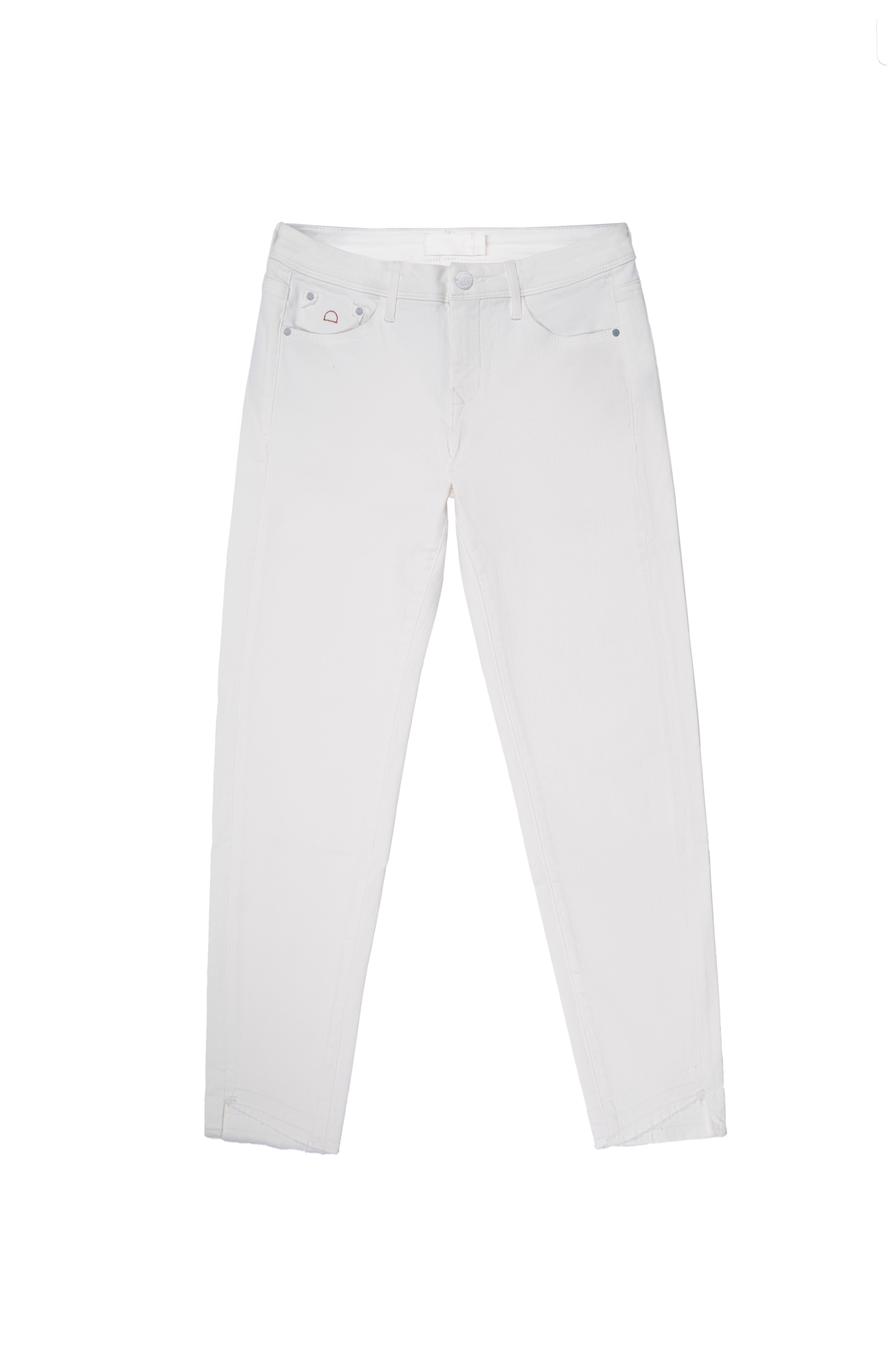 Weiße MID SUN Design Details Slim-Fit Jeans aus Organic Comfortstretch, 5-Pocket-Design, Biobaumwolle.
