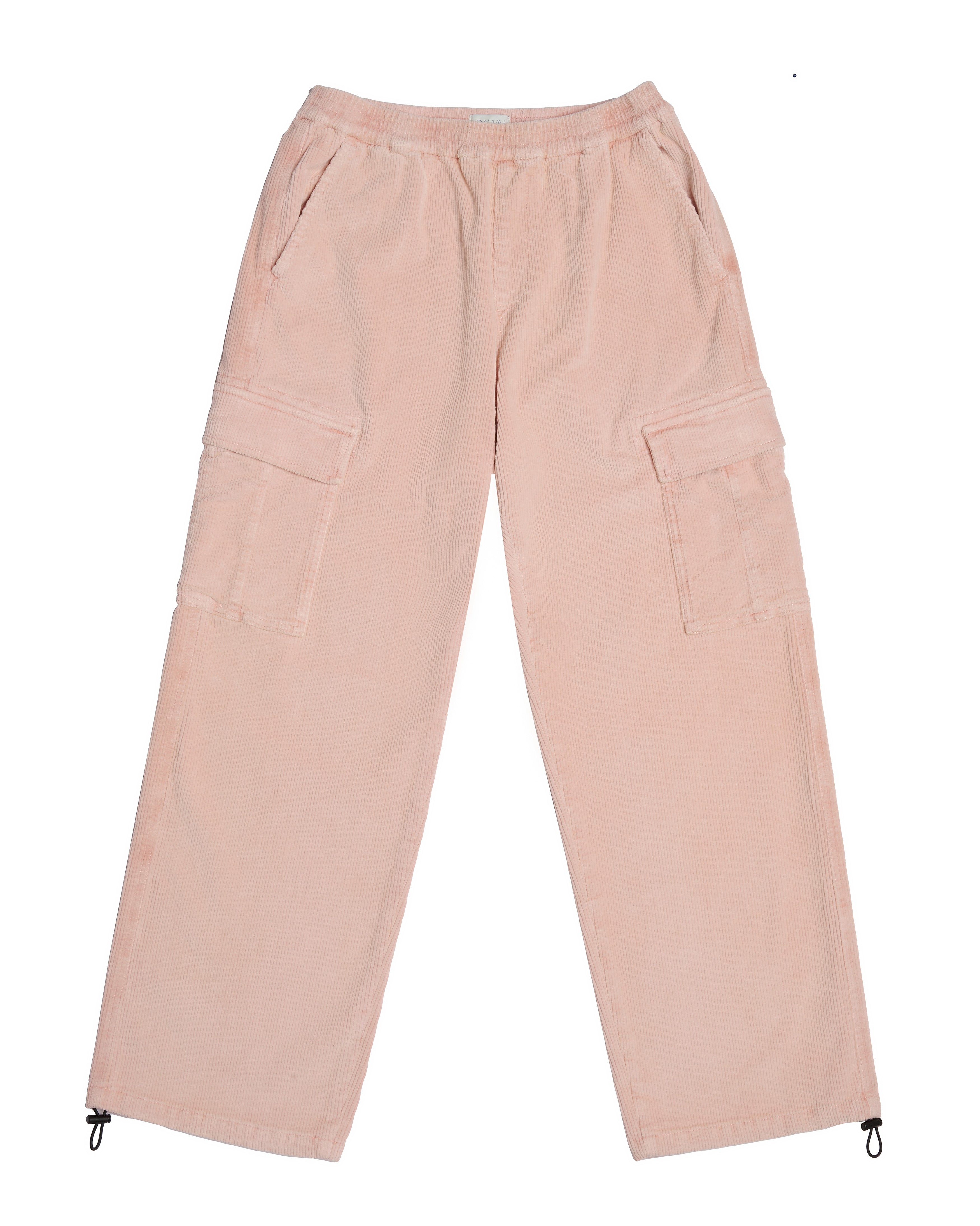 RAY Corduroy Cargo-Hose in Rosé, Mid-Waist, elastischer Bund, mehrere Taschen, verstellbare Beinöffnungen mit Kordelzug.