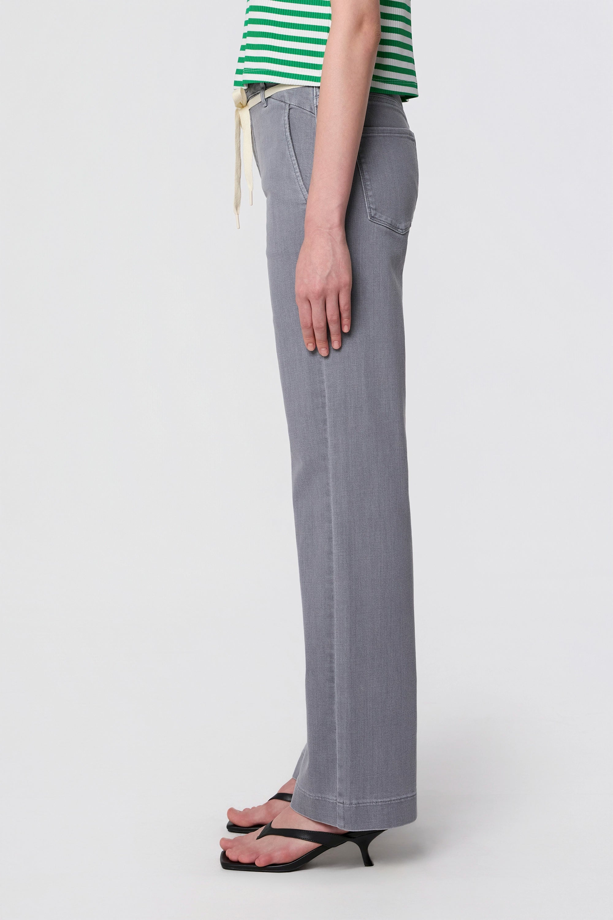 DEW Flared Soft Denim - French Pocket - Cool Grey