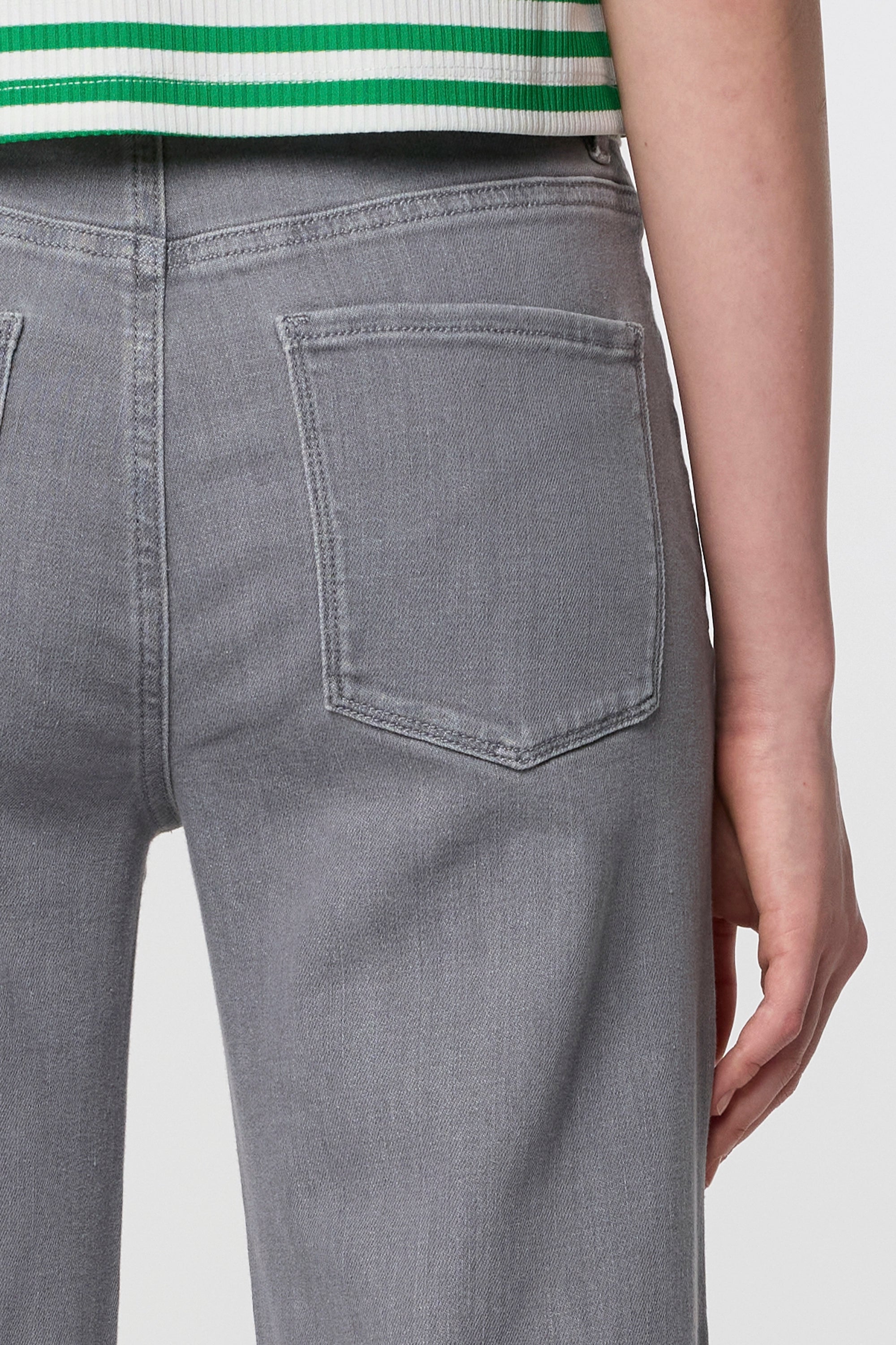 DEW Flared Soft Denim - French Pocket - Cool Grey