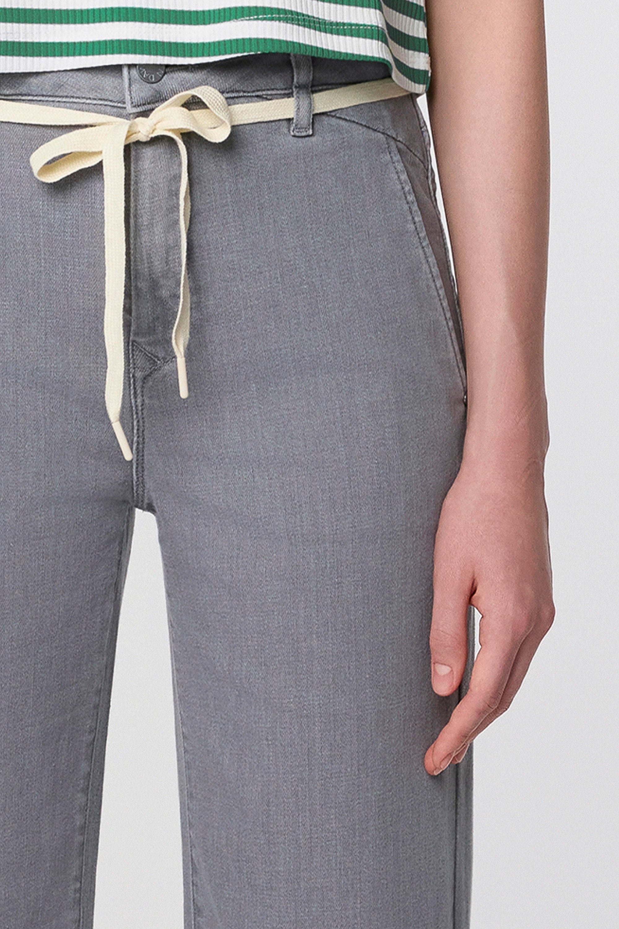 DEW Flared Soft Denim - French Pocket - Cool Grey