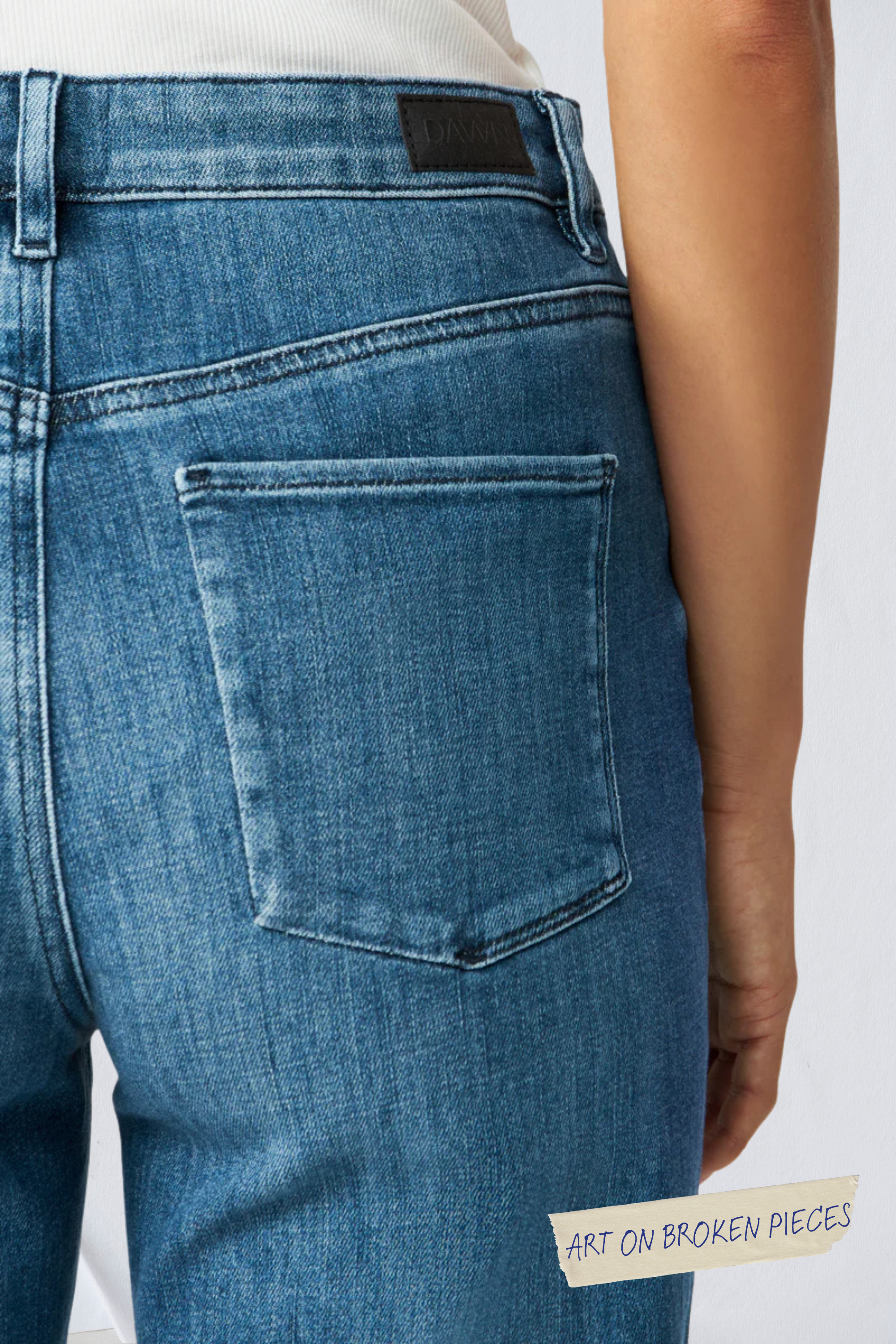 DEW Flared Soft Denim - Classic - Medium Blue - Art on Broken Pieces