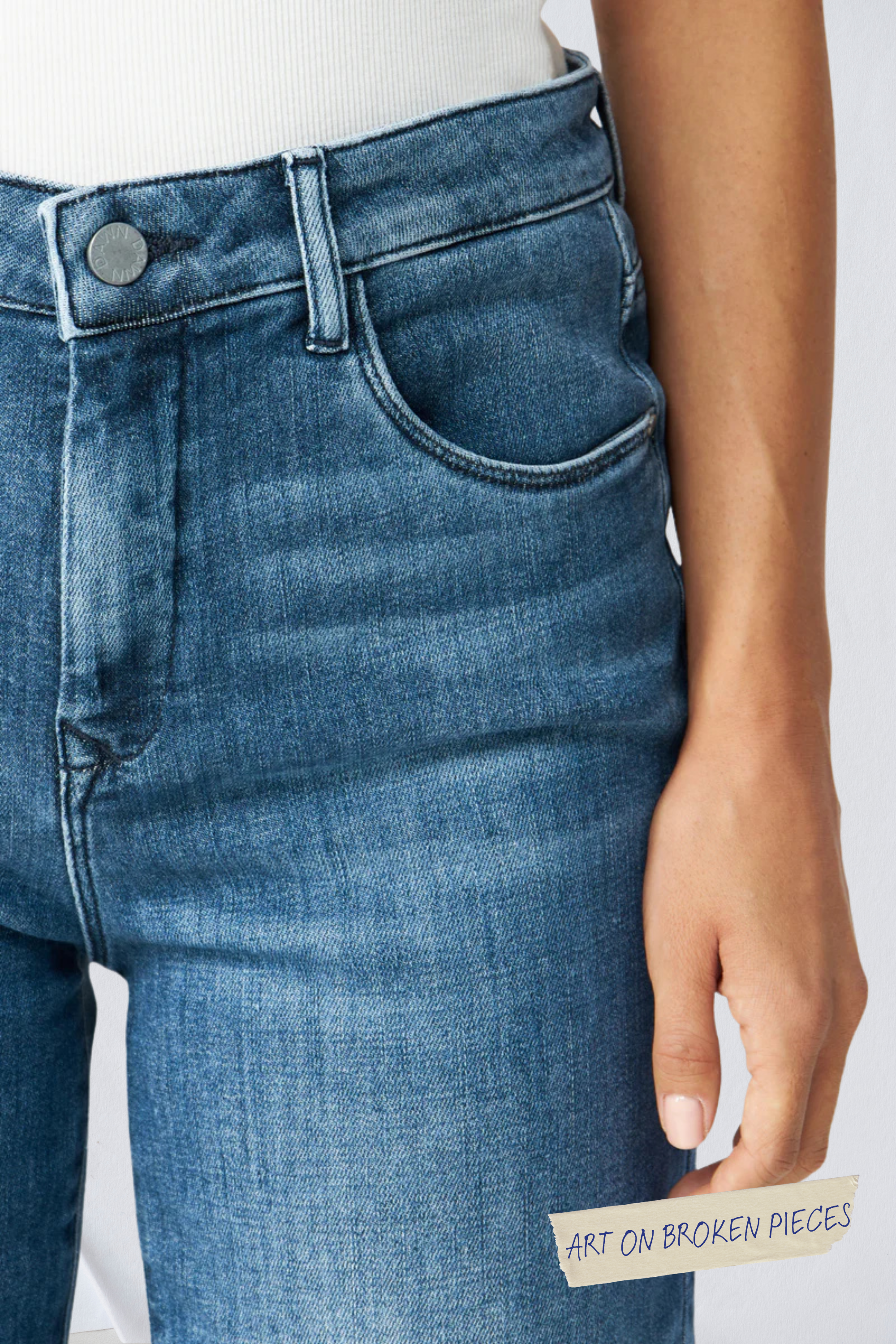 DEW Flared Soft Denim - Classic - Medium Blue - Art on Broken Pieces