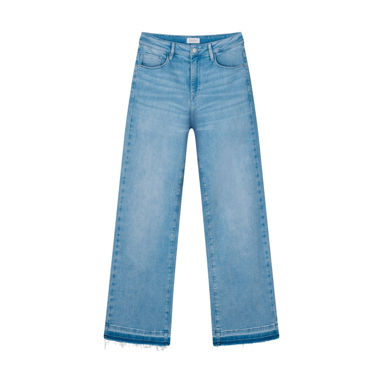 DEW Flared Soft Denim - Open Hem - Light Blue