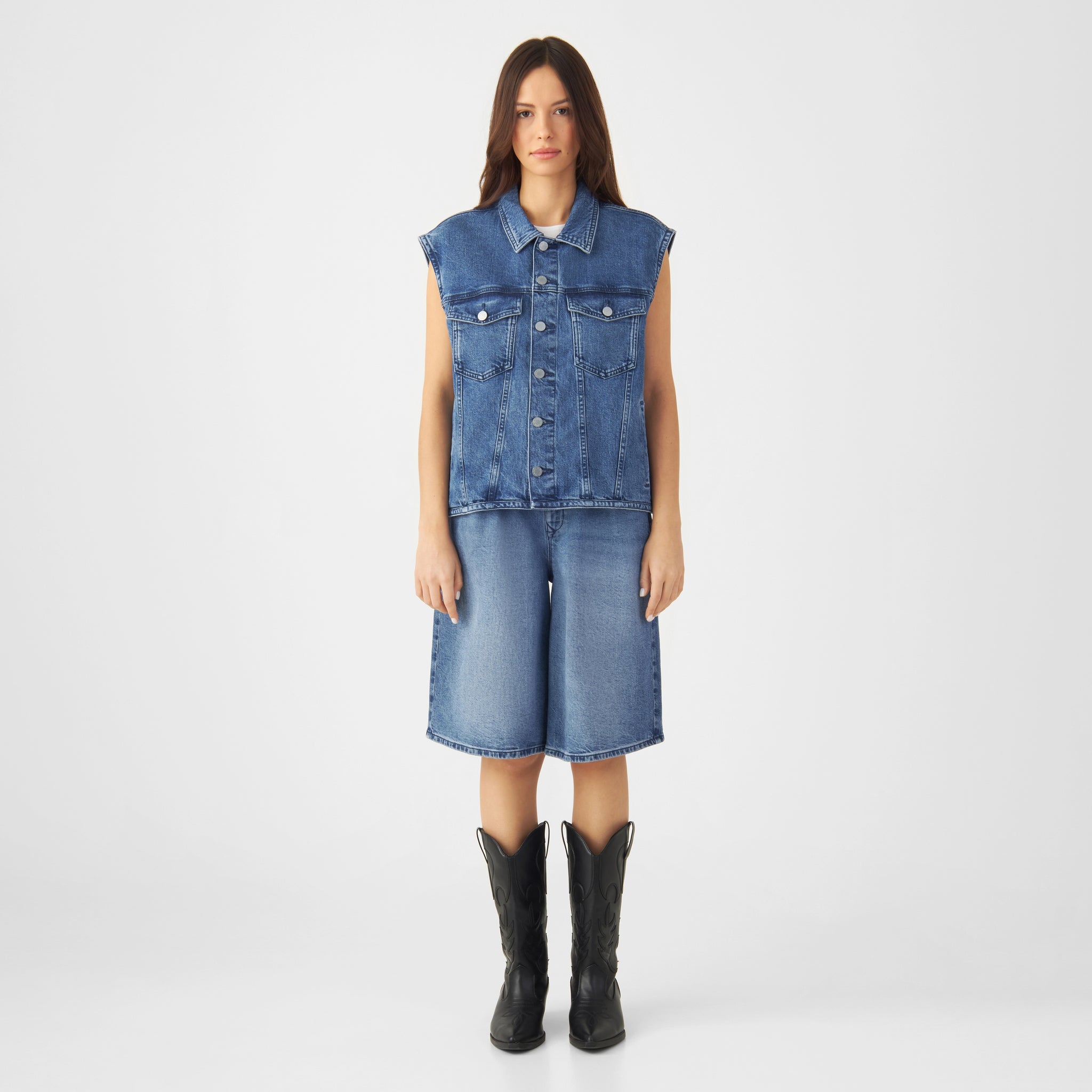 LUNAR Minimal Stretch - Biker Vest - Medium Blue