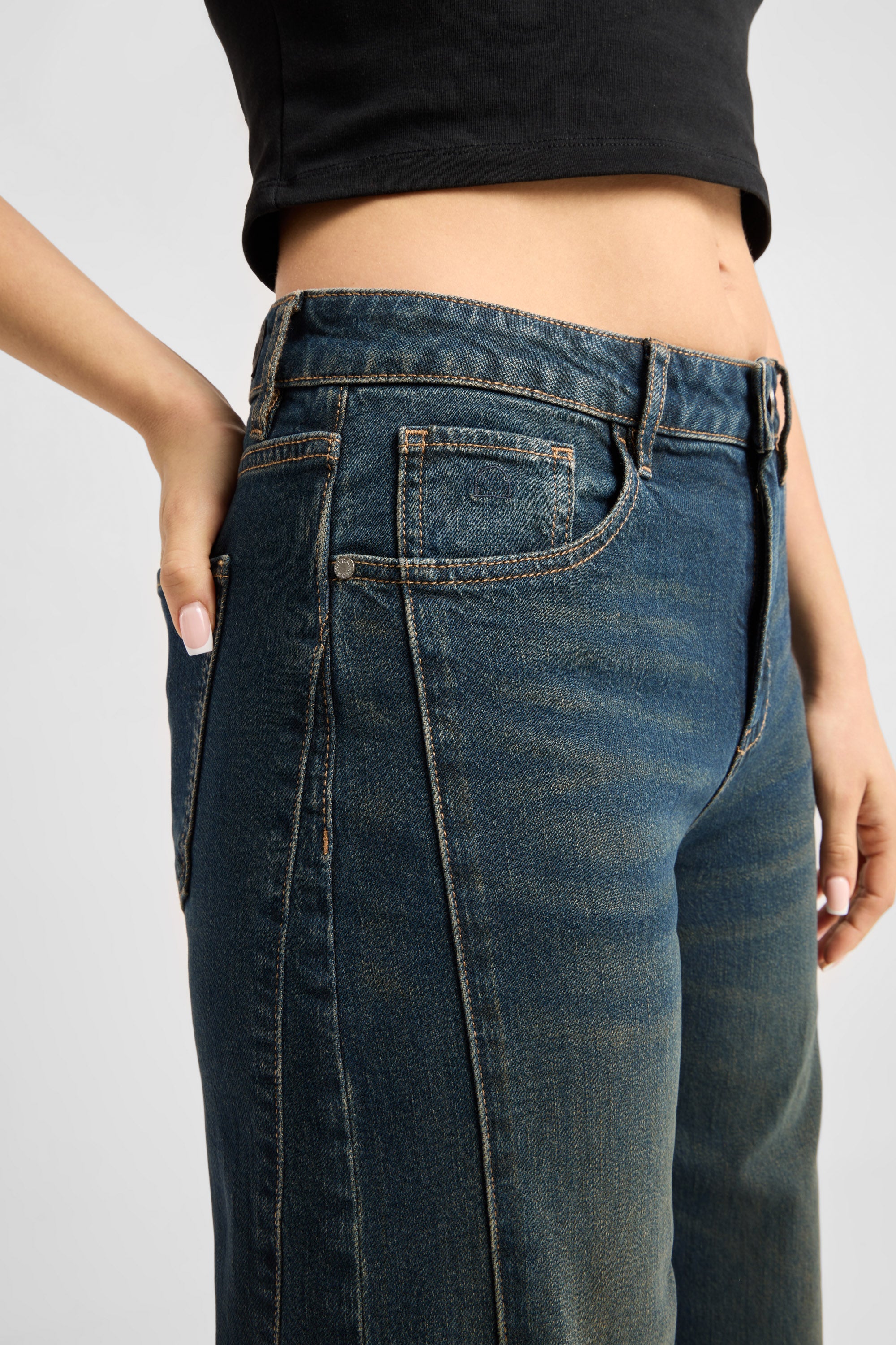 ASH Barrel Leg Minimal Stretch - Cutline - Dark Vintage Blue