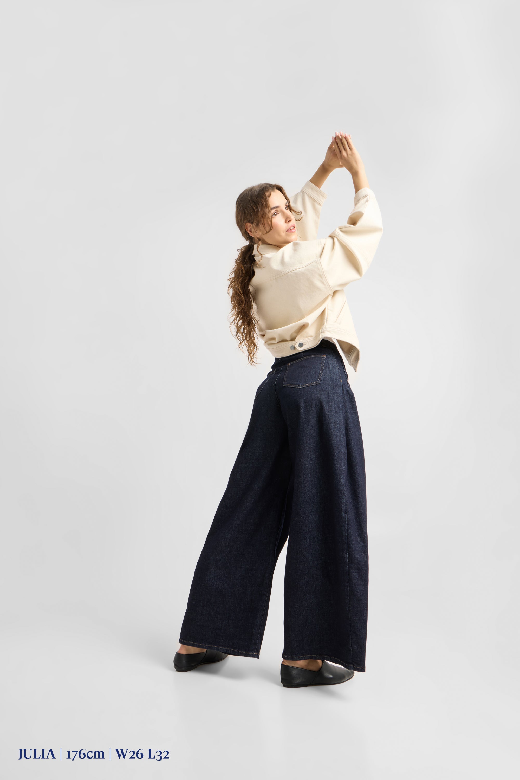 BEAMER Soft Denim - Super Wide leg - Raw Blue