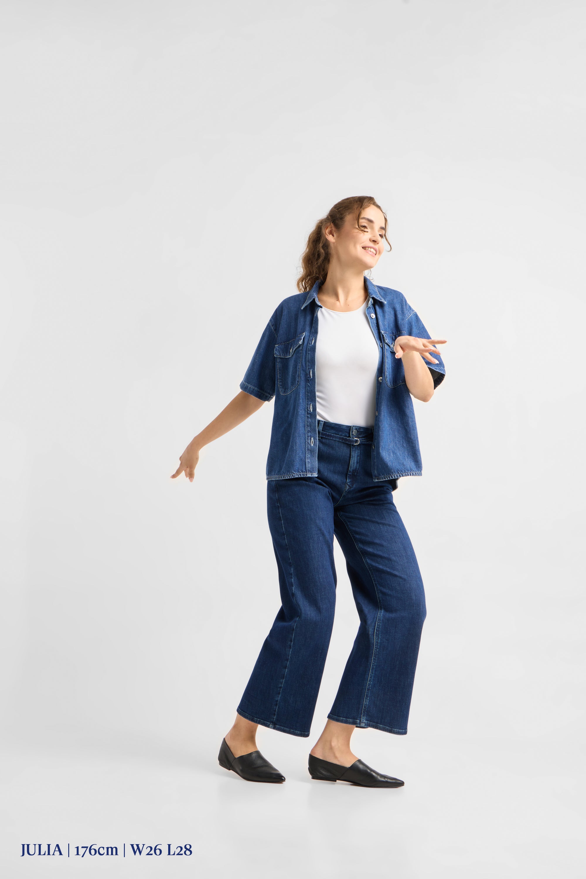 BLINK High Waist Culotte Jeans - Dark Blue