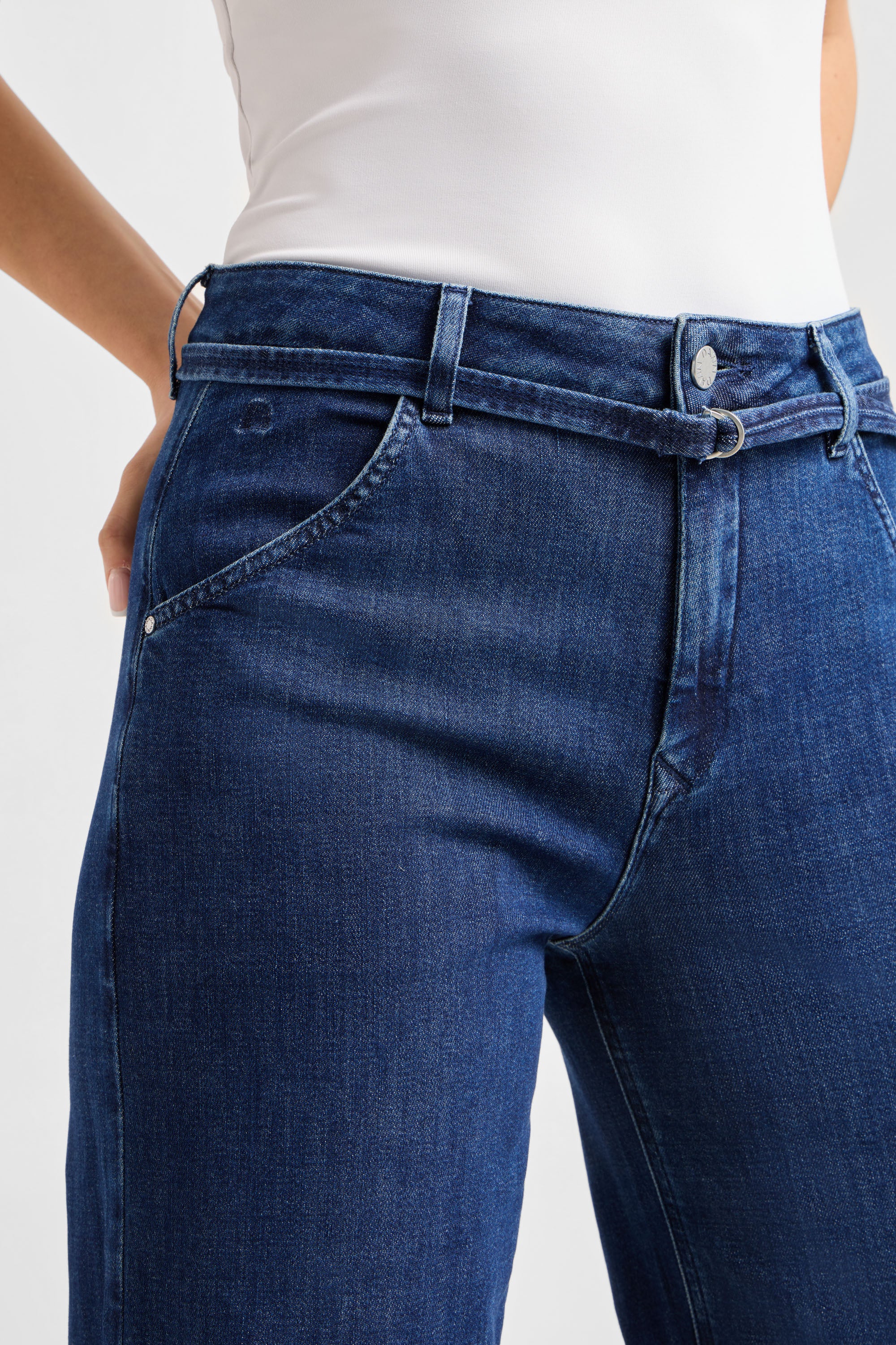 BLINK High Waist Culotte Jeans - Dark Blue