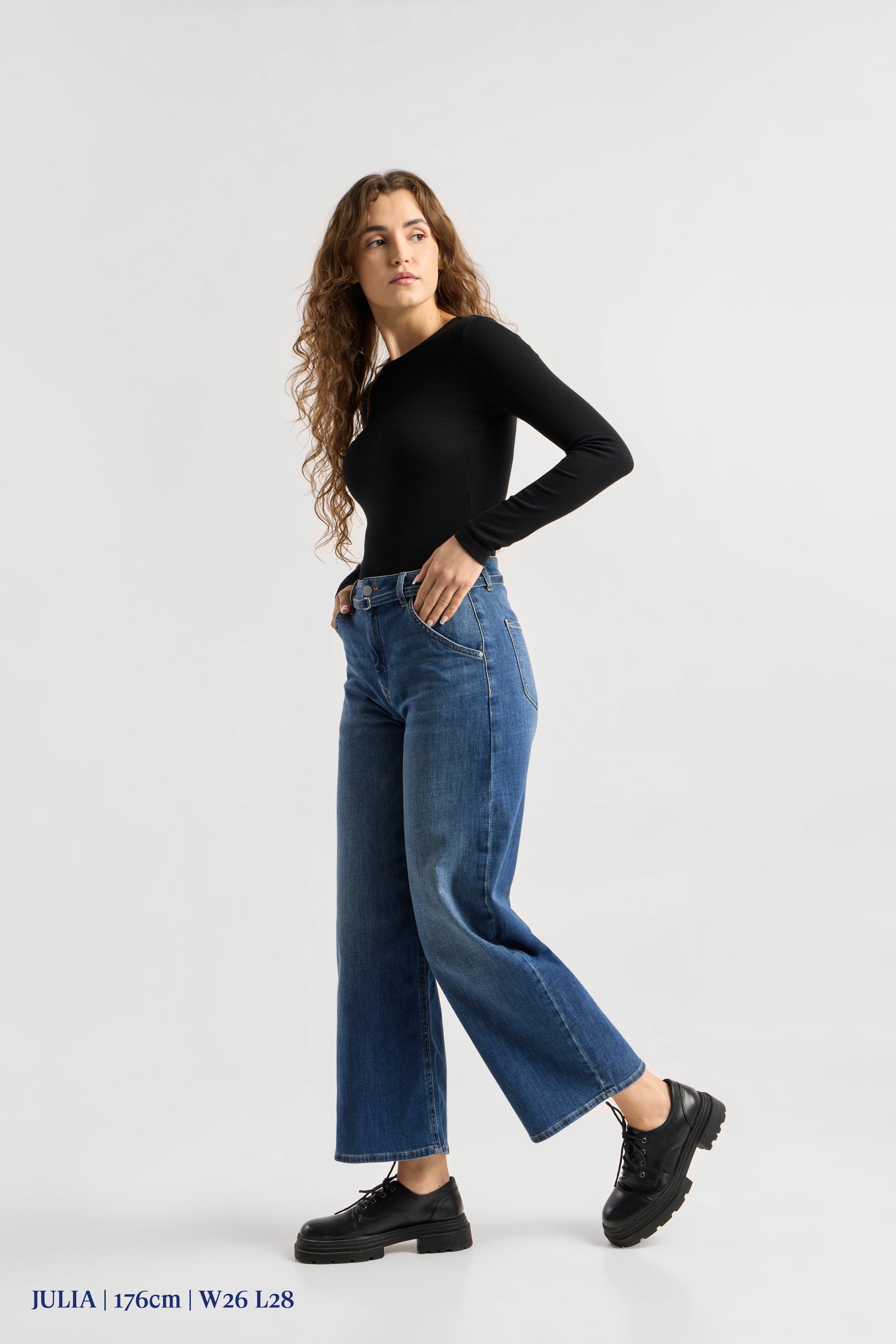 BLINK High Waist Culotte Jeans - Vintage Blue