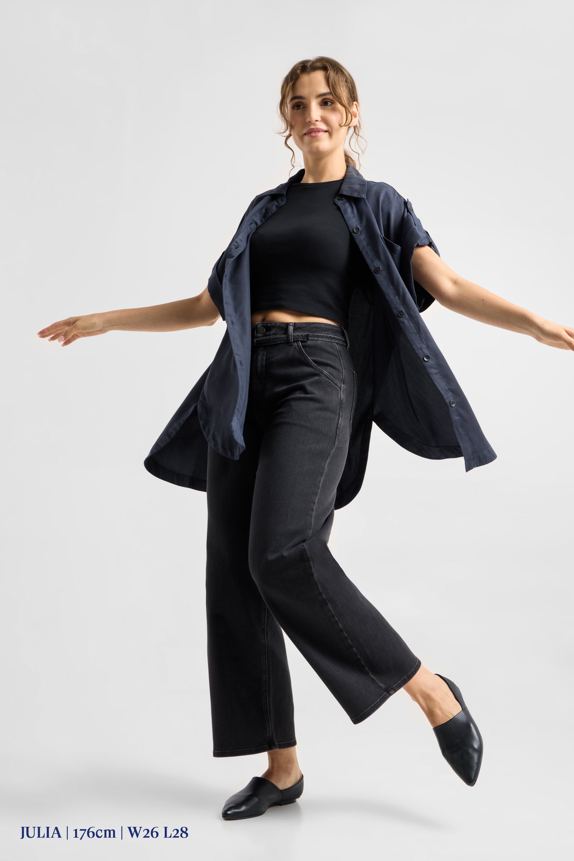BLINK High Waist Culotte Jeans - Black Denim