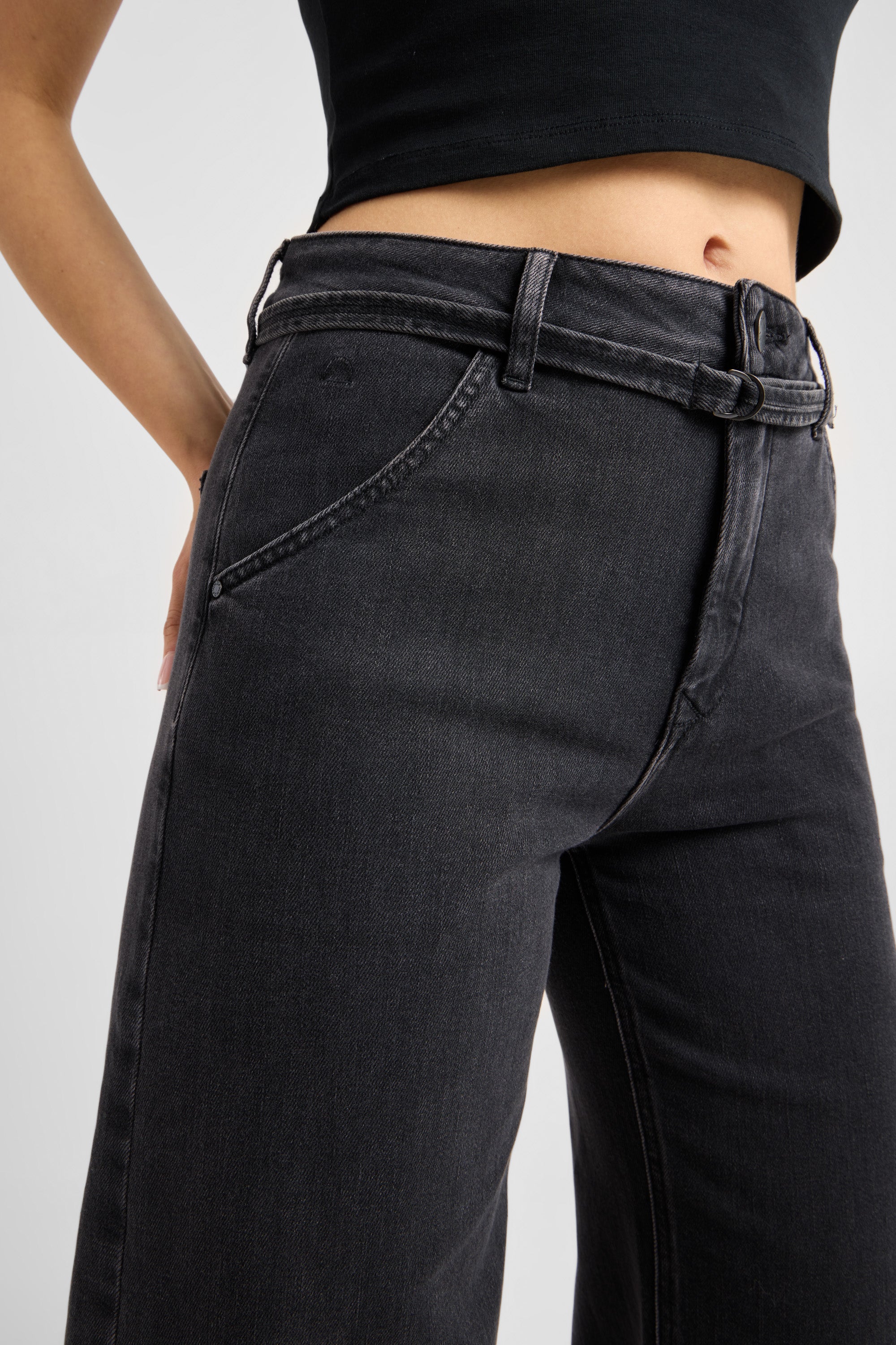 BLINK High Waist Culotte Jeans - Black Denim