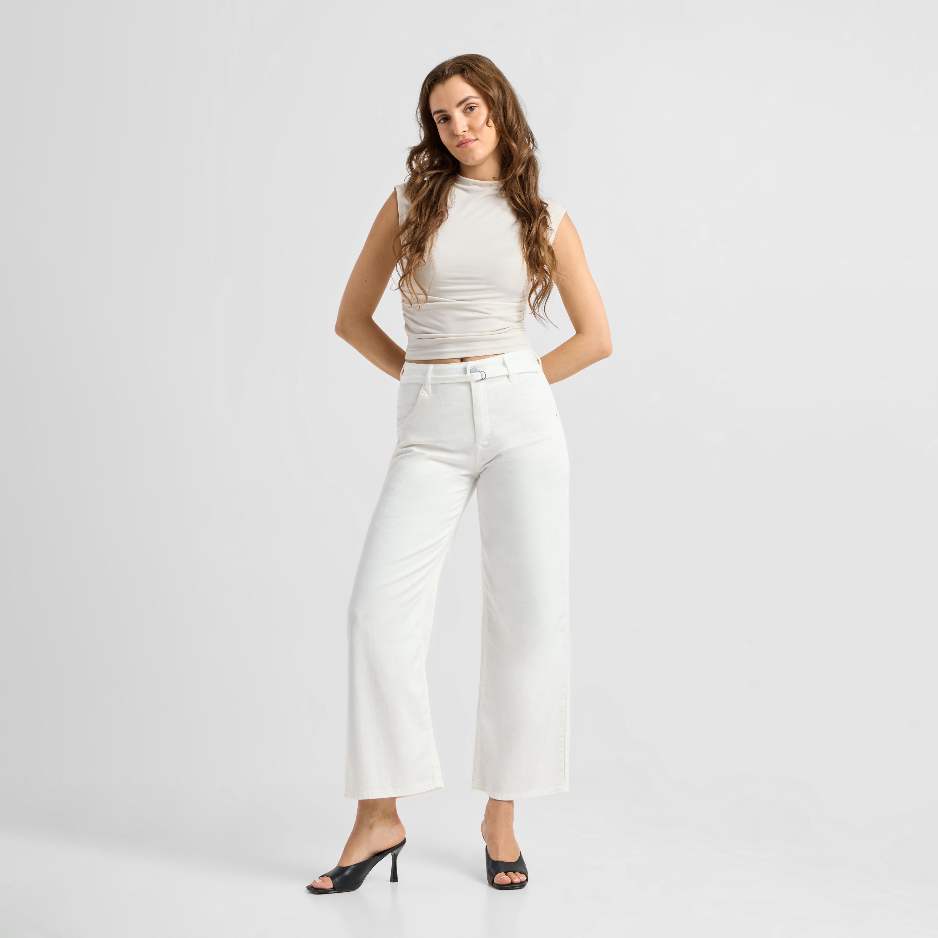 BLINK Wide Barrel Culotte Soft Denim - Classic - White Denim