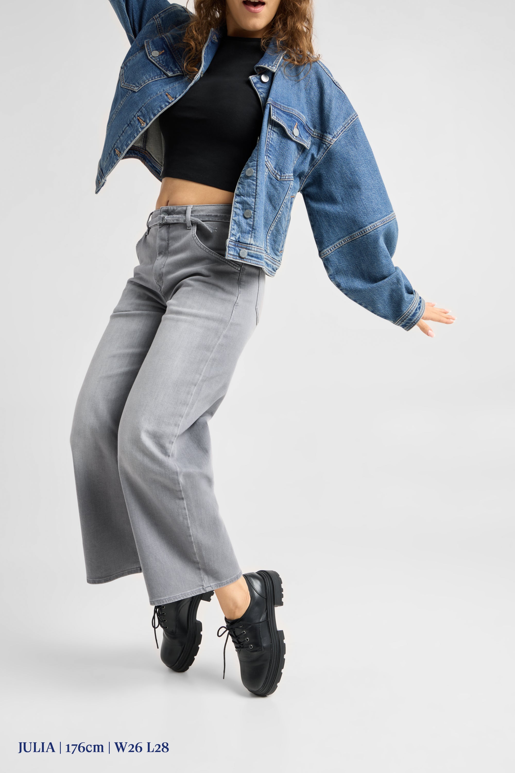 BLINK Wide Barrel Culotte Soft Denim - Classic - Cool Grey