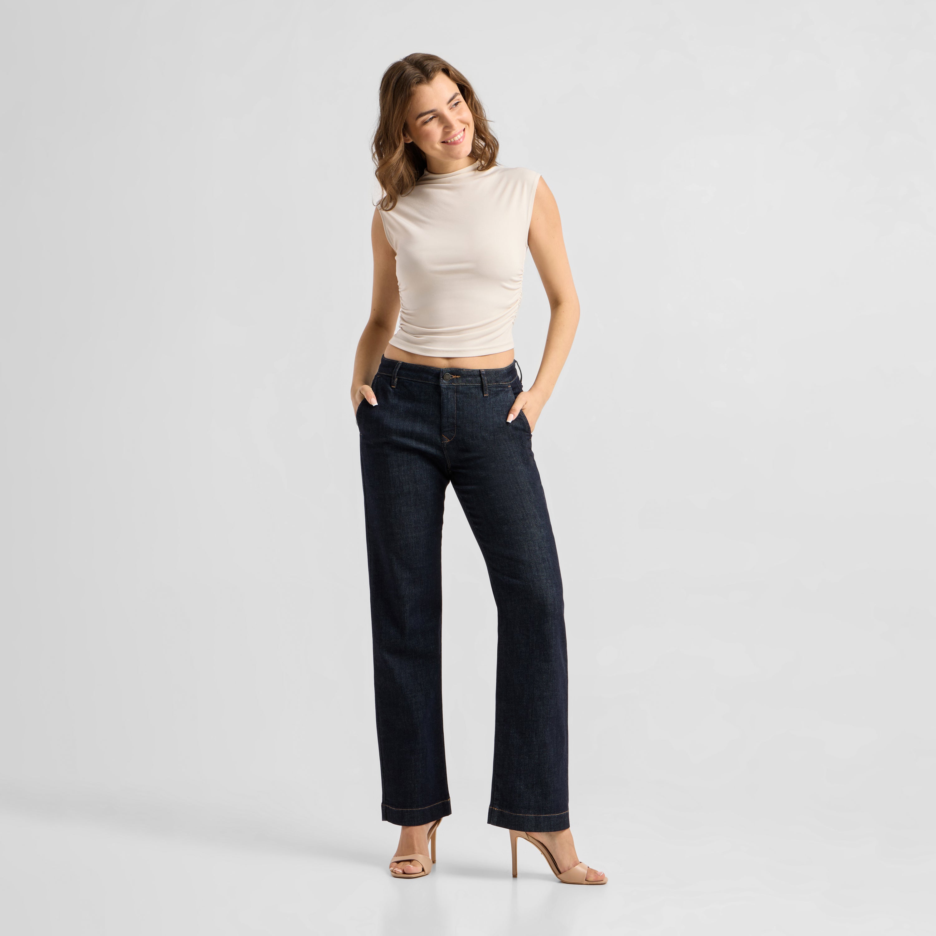 COSMA Flared Soft Denim - Chino - Raw Blue