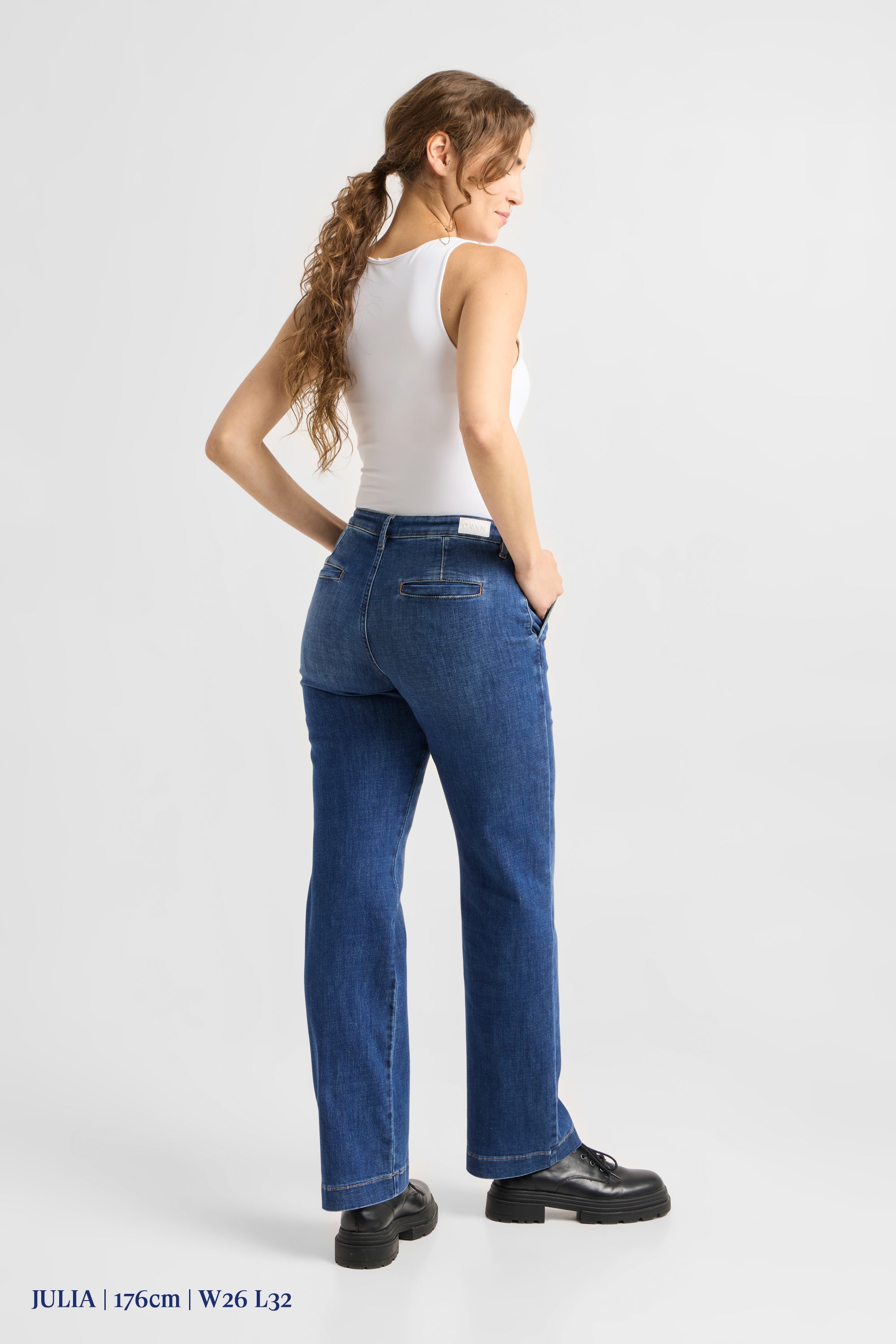 COSMA Flared Soft Denim - Chino - Vintage Blue