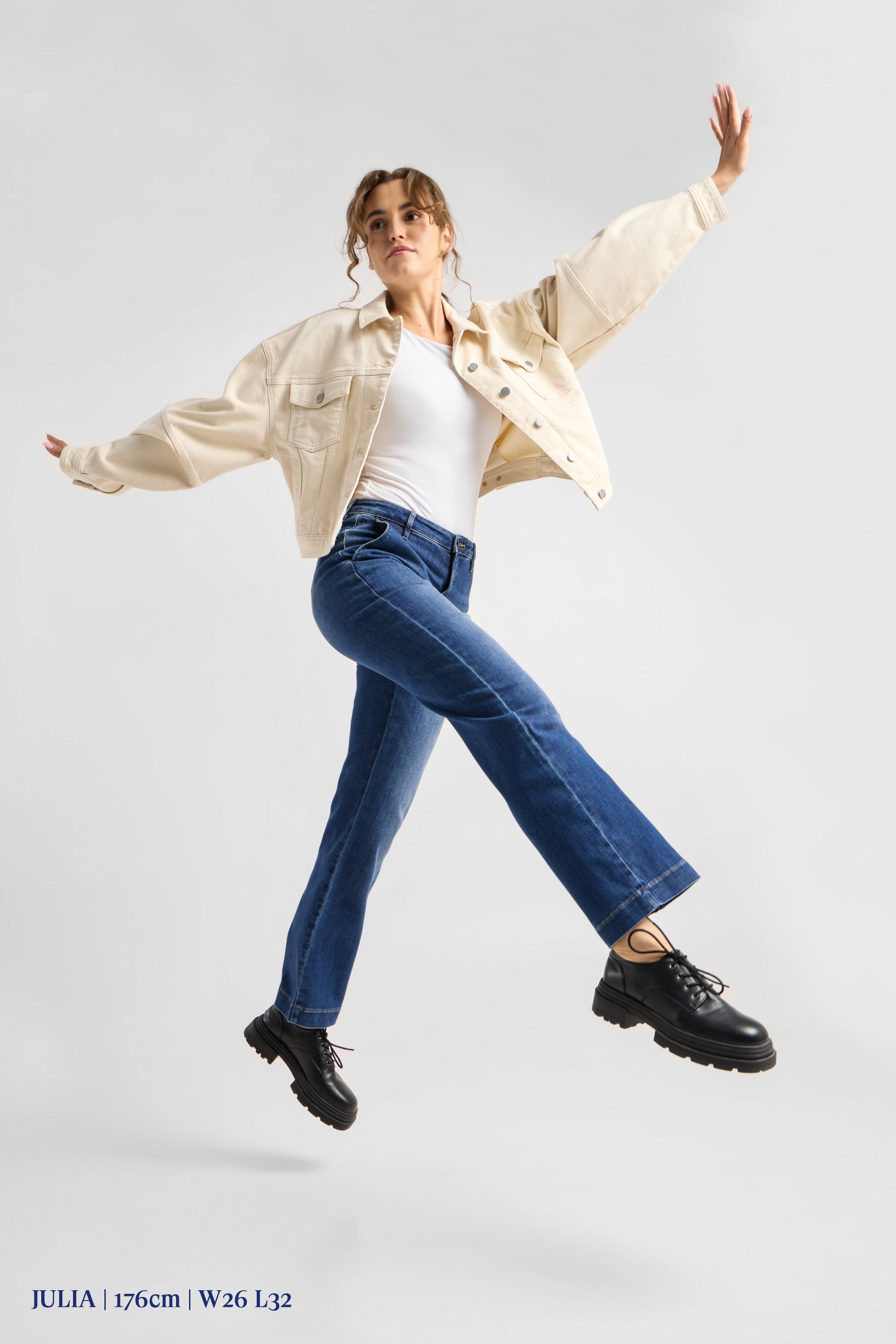 COSMA Flared Soft Denim - Chino - Vintage Blue
