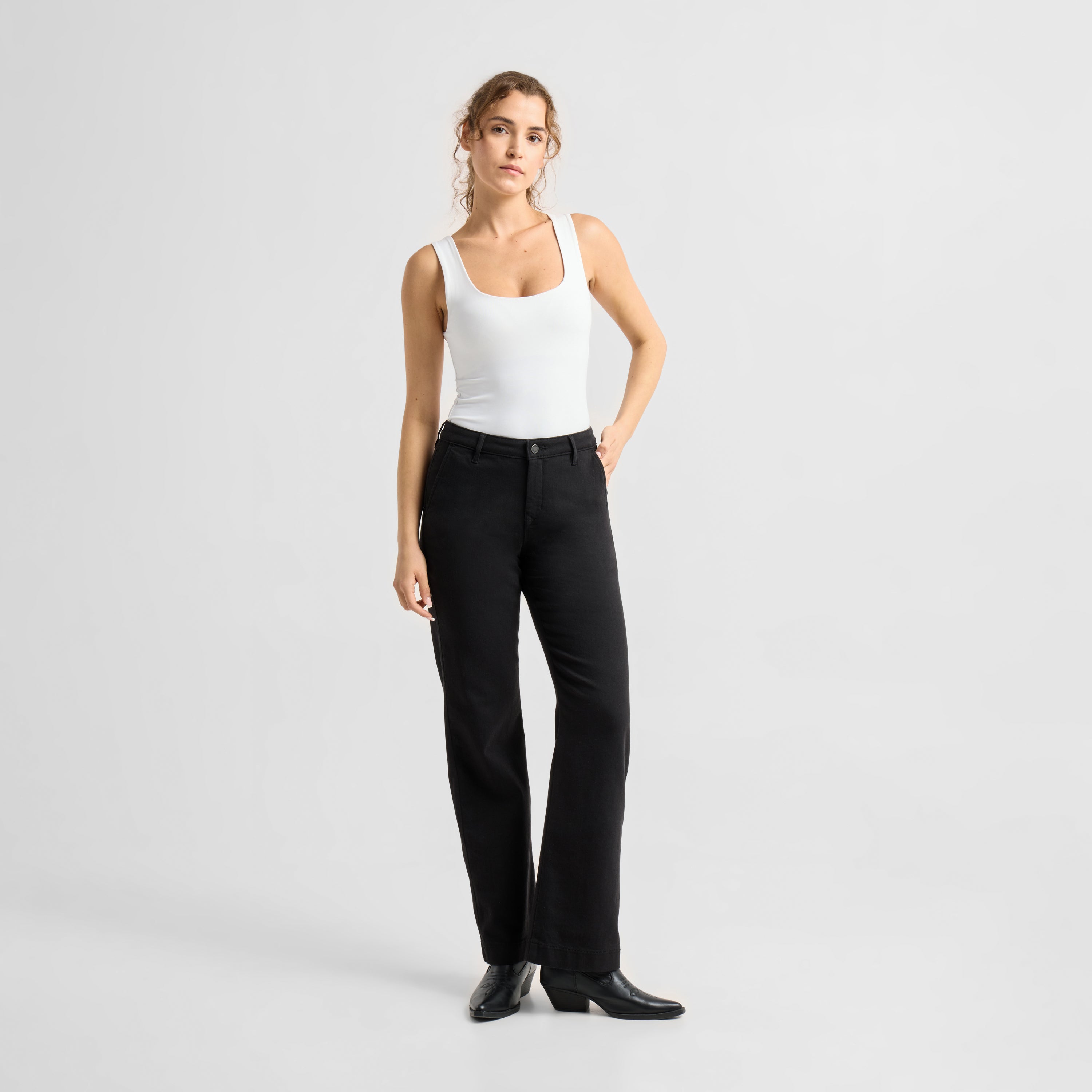 COSMA Flared Soft Denim - Chino - Stay Black