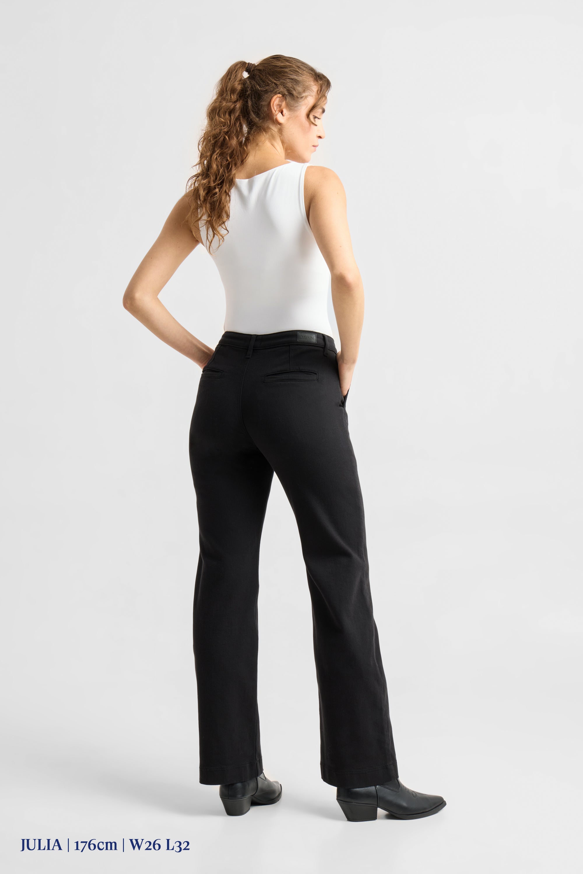 COSMA Flared Soft Denim - Chino - Stay Black