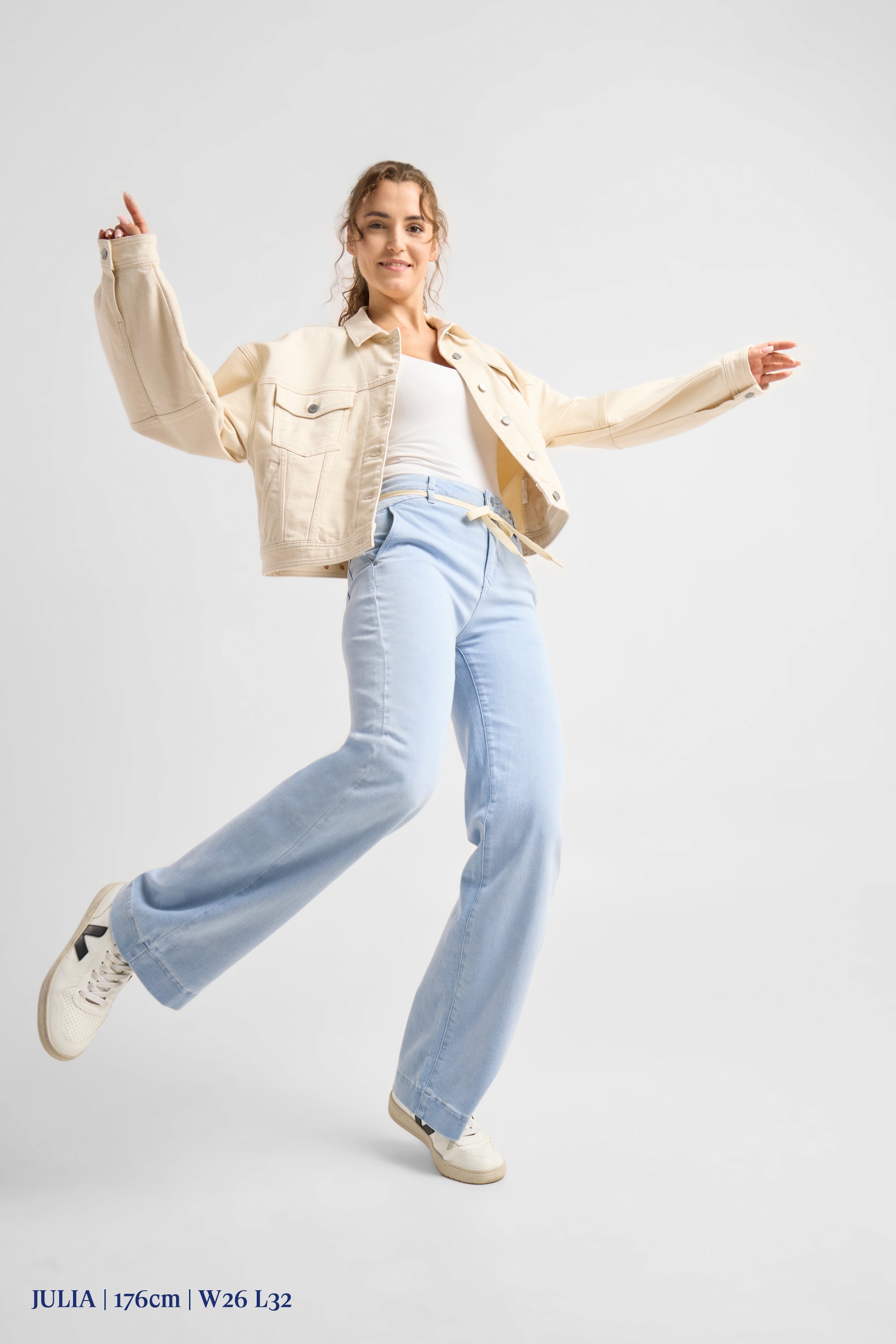DEW Flared Soft Denim - French Pocket - Bright Blue