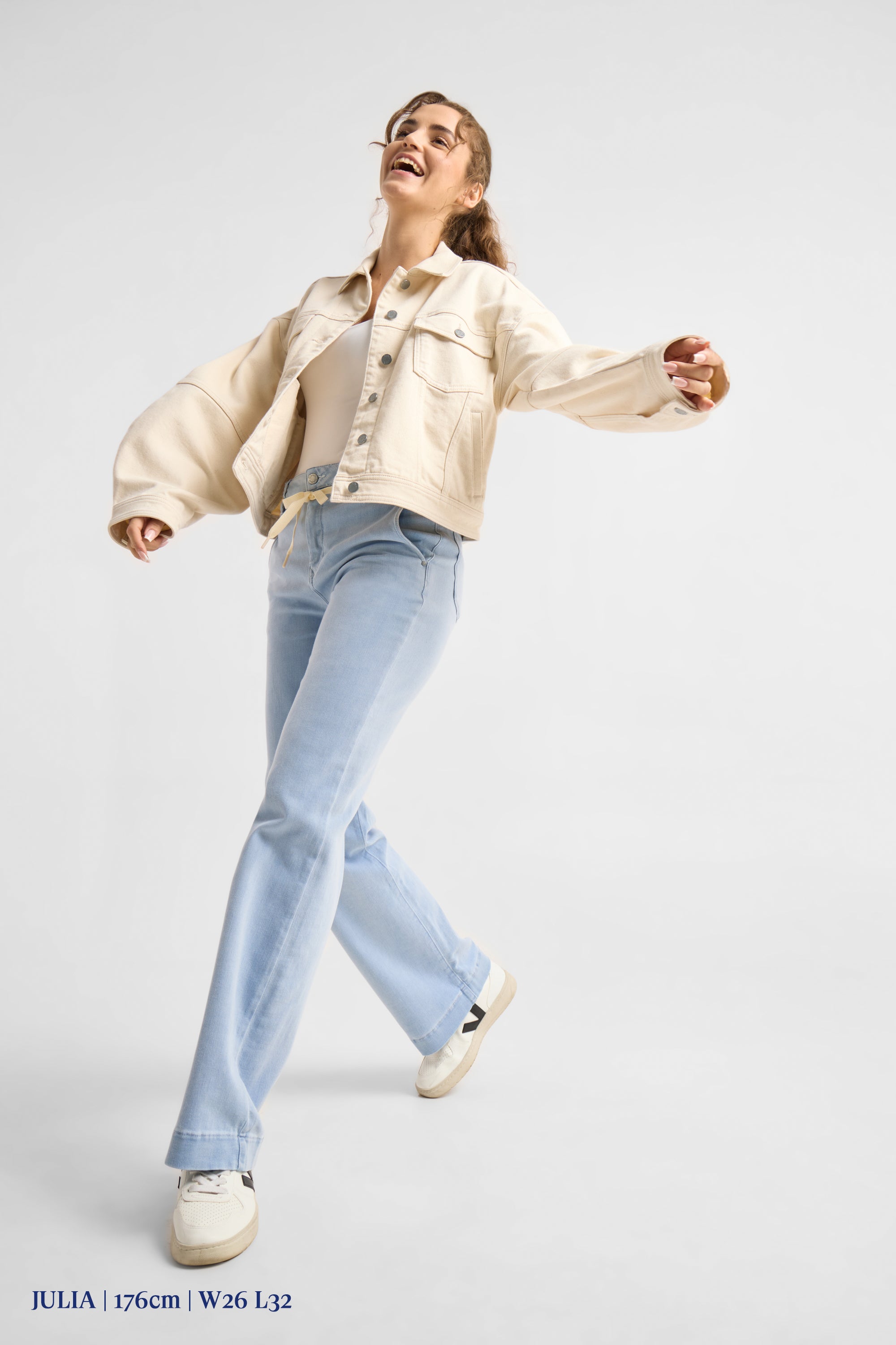 DEW Flared Soft Denim - French Pocket - Bright Blue
