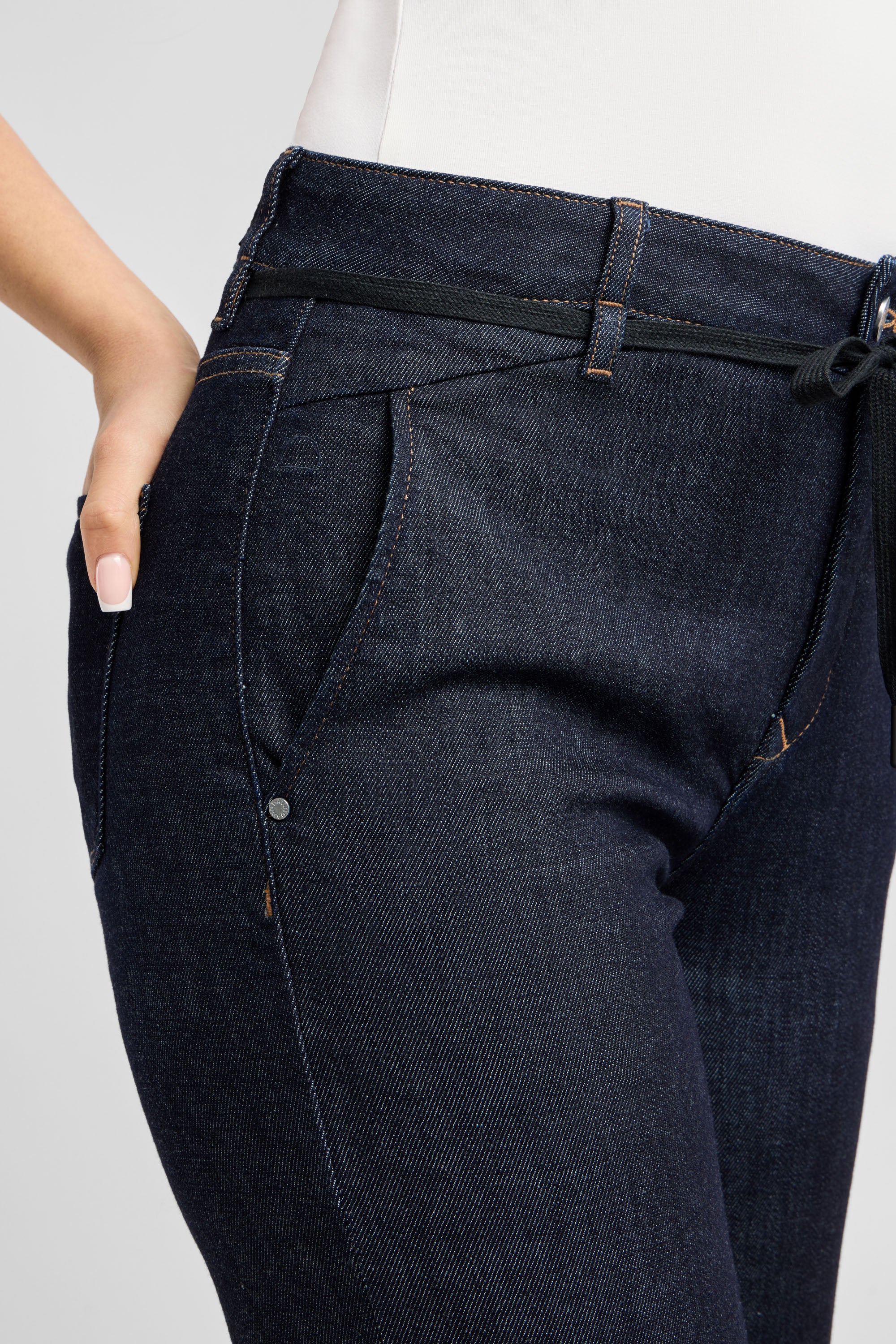 DEW Flared Cropped Soft Denim - French Pocket - Raw Blue