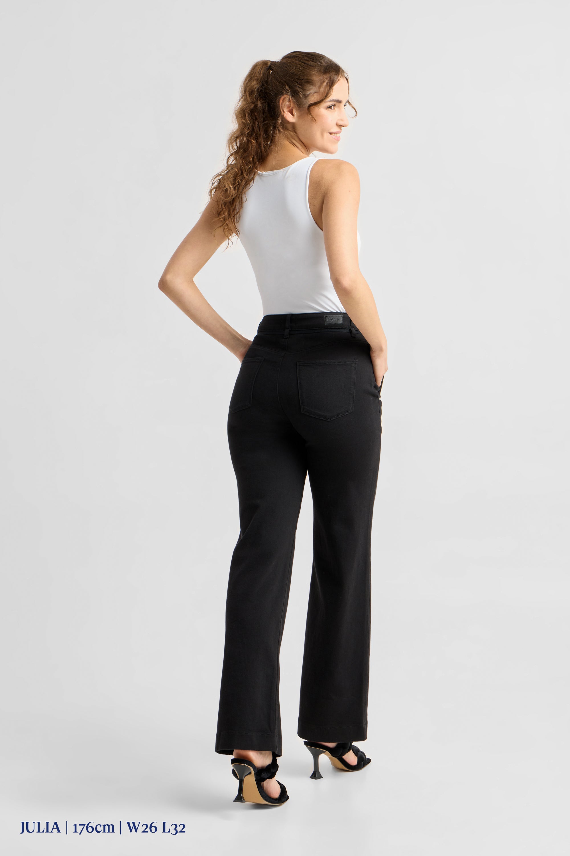 DEW Flared Soft Denim - French Pocket - Stay Black