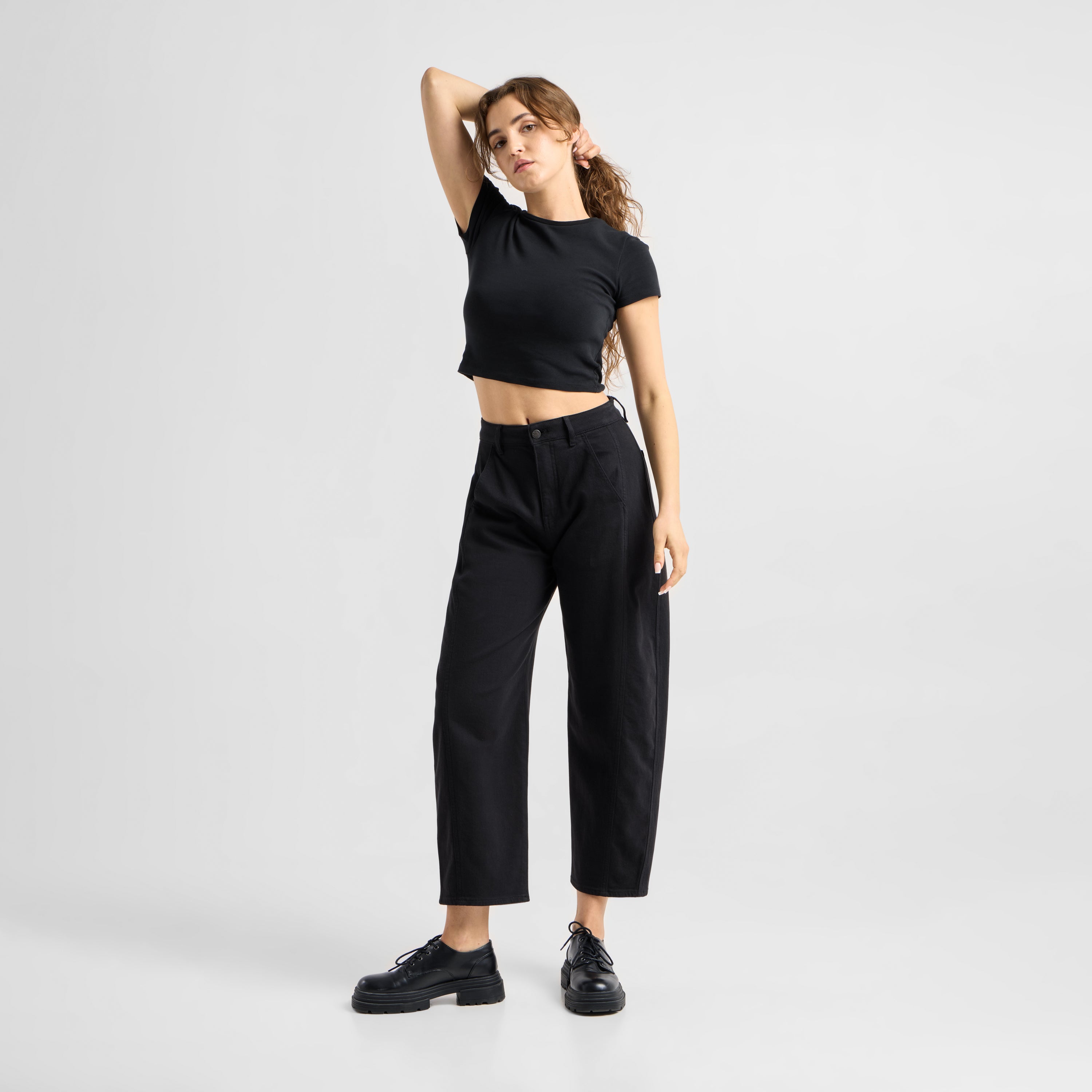 MOONDUST Soft Denim - Wide Barrel leg - Stay Black