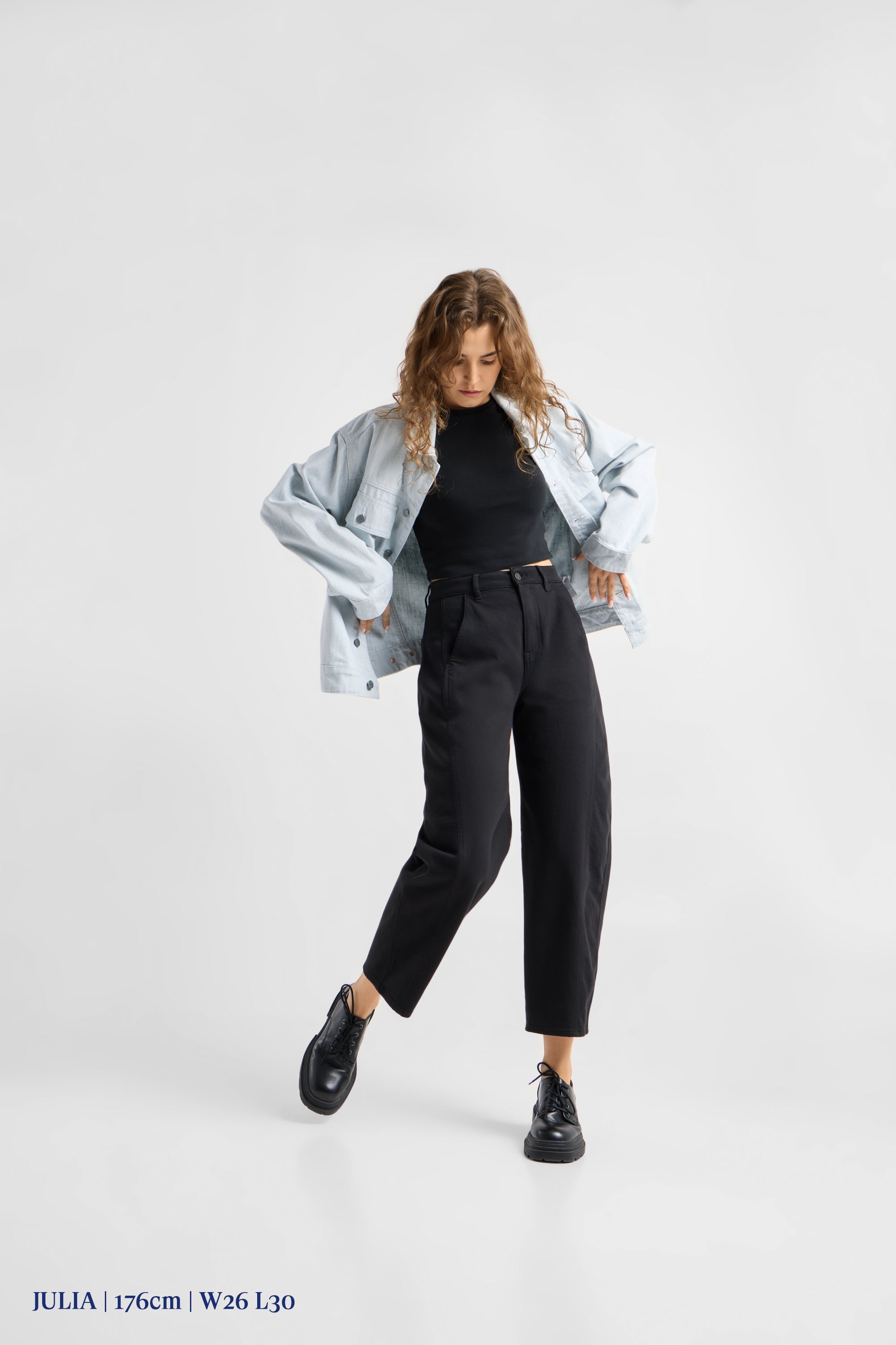MOONDUST Soft Denim - Wide Barrel leg - Stay Black