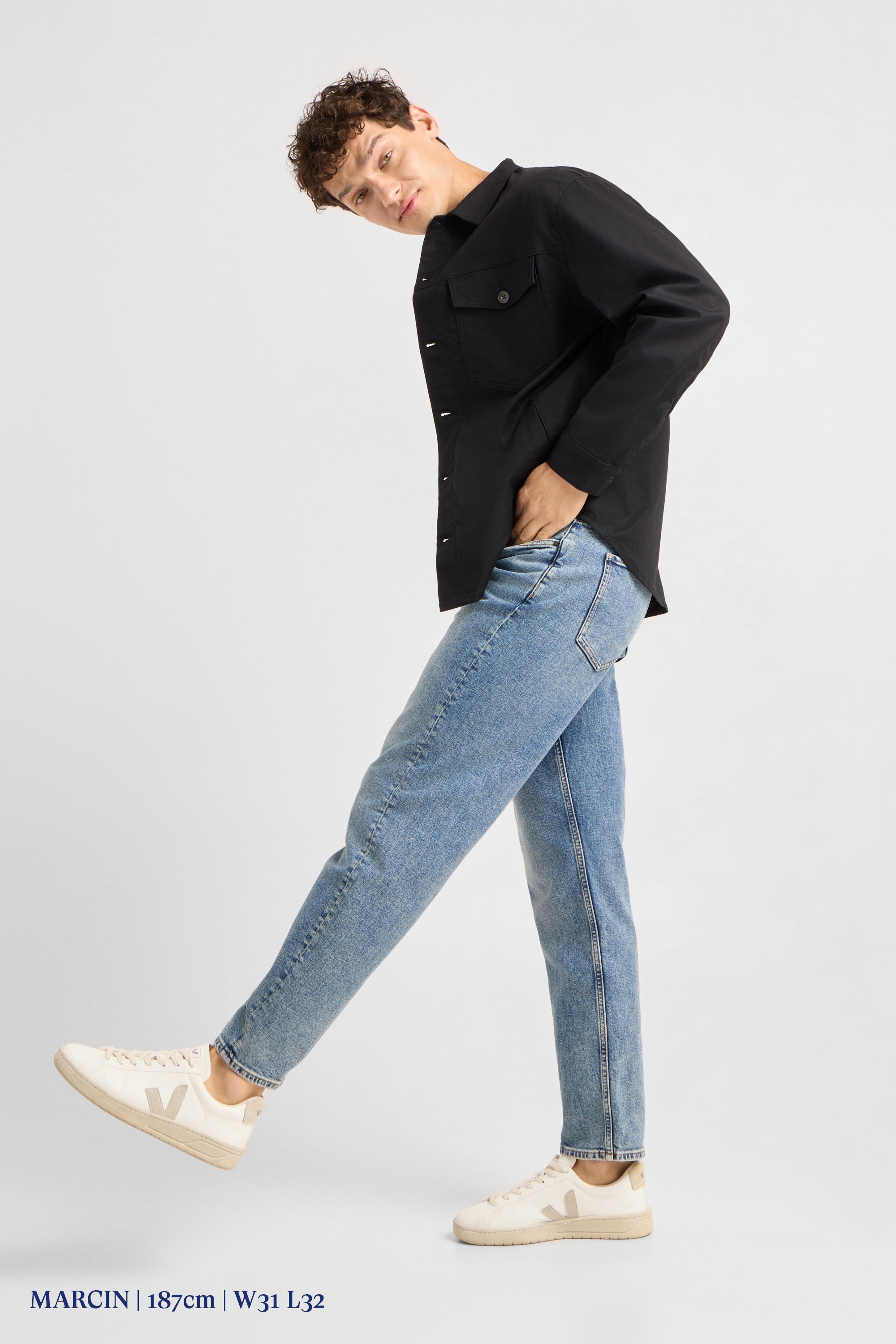 RISE Relaxed Tapered Minimal Stretch - Basic - Vintage Blue