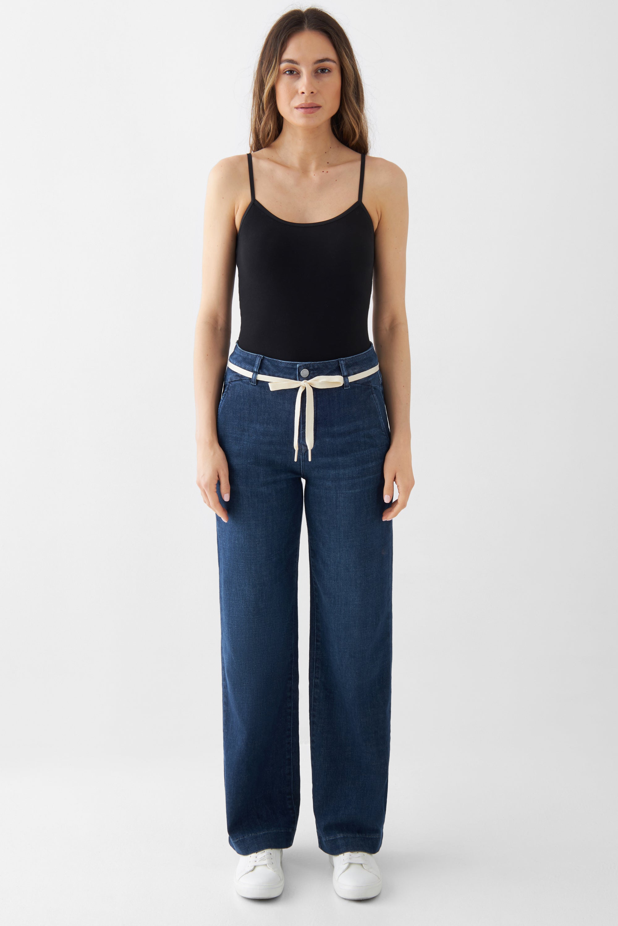 DEW Flared Soft Denim - French Pocket - Dark Blue