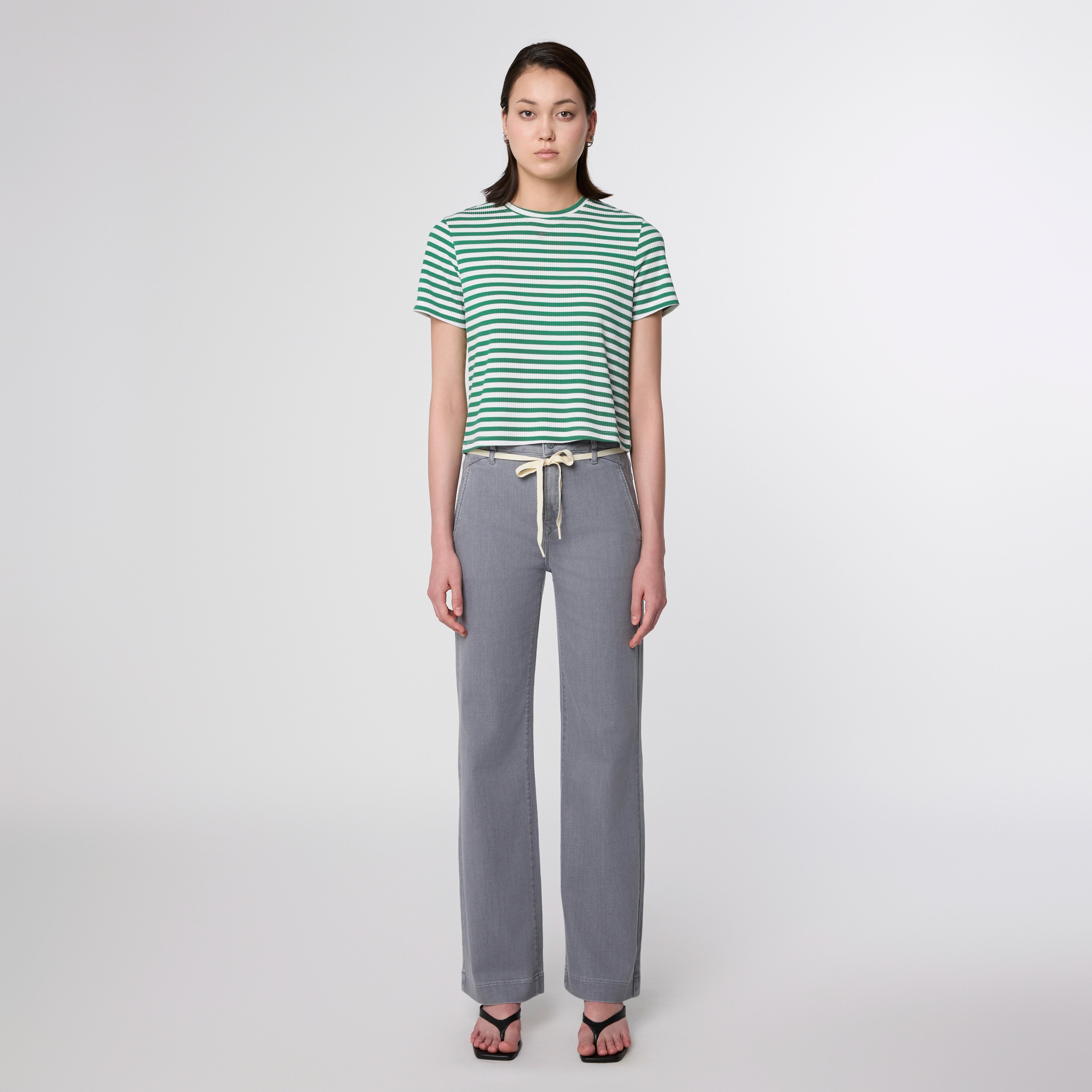 DEW Flared Soft Denim - French Pocket - Cool Grey