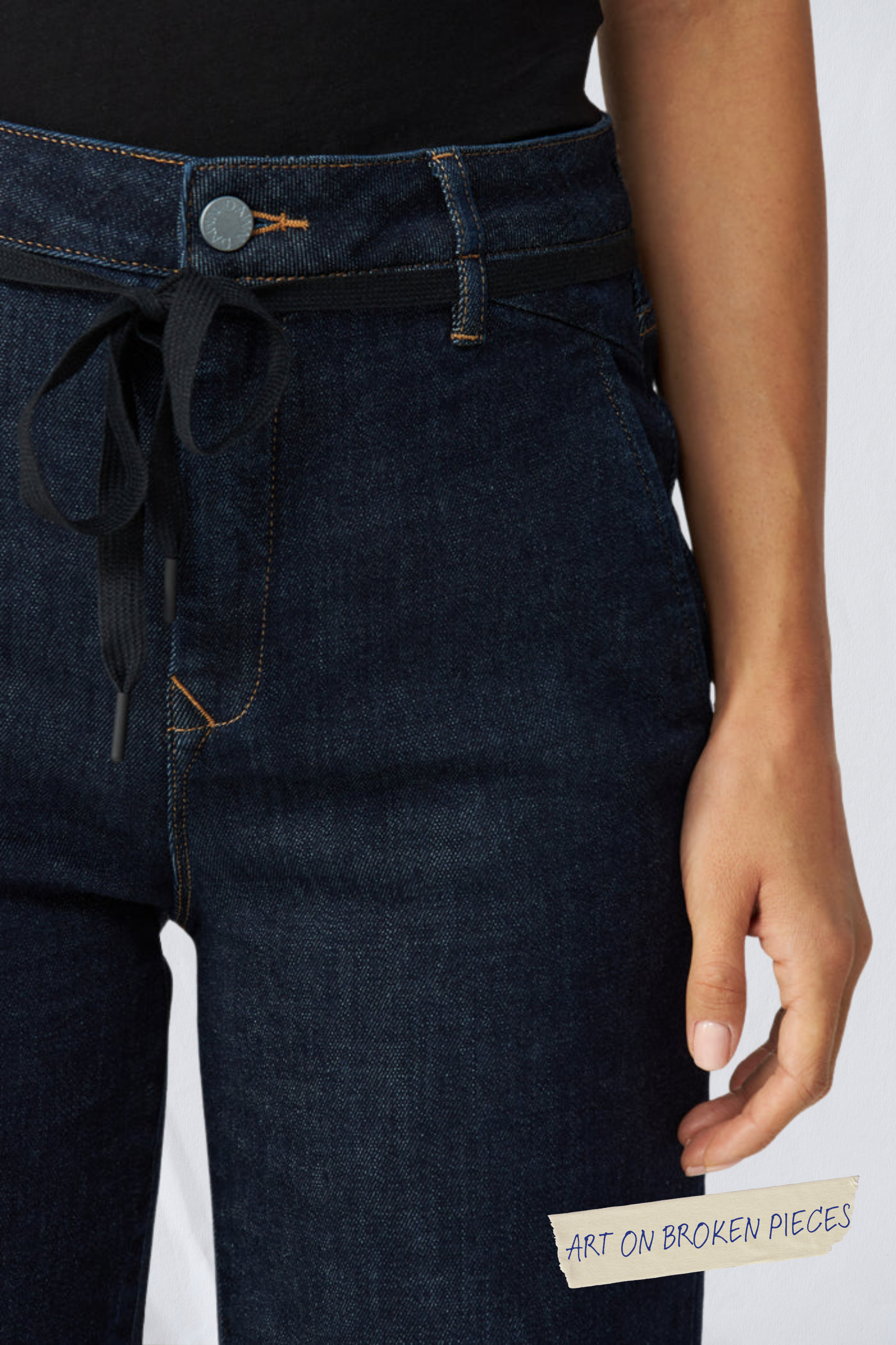 DEW Flared Soft Denim - French Pocket - Raw Blue - Art on Broken Pieces