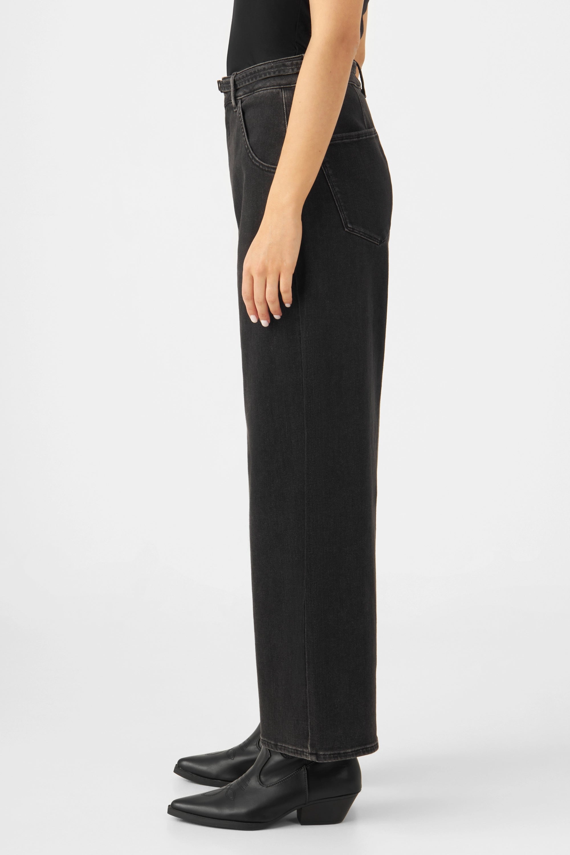 BLINK High Waist Culotte Jeans - Black Denim