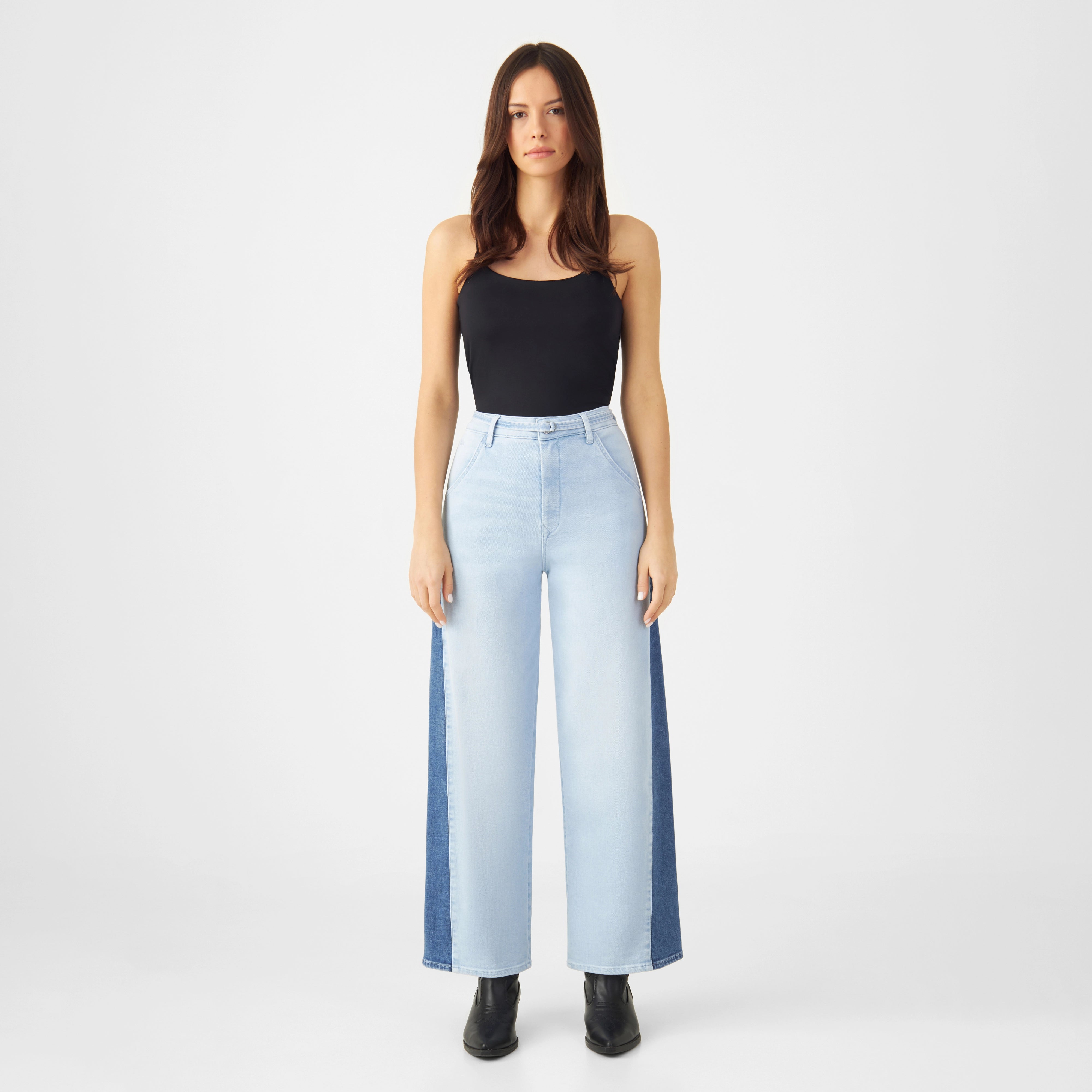 BLINK High Waist Culotte Jeans - Two Tone