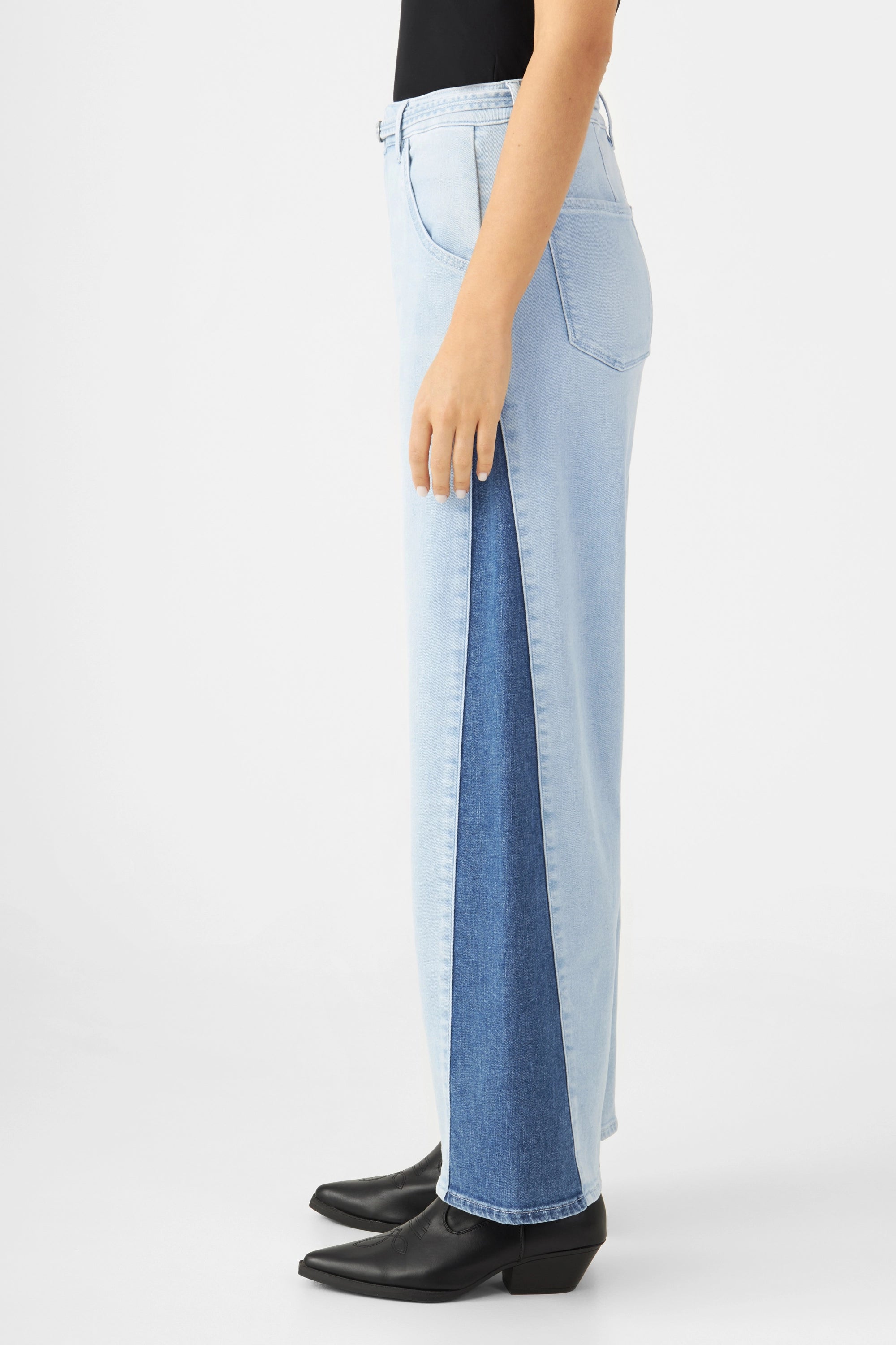 BLINK High Waist Culotte Jeans - Two Tone