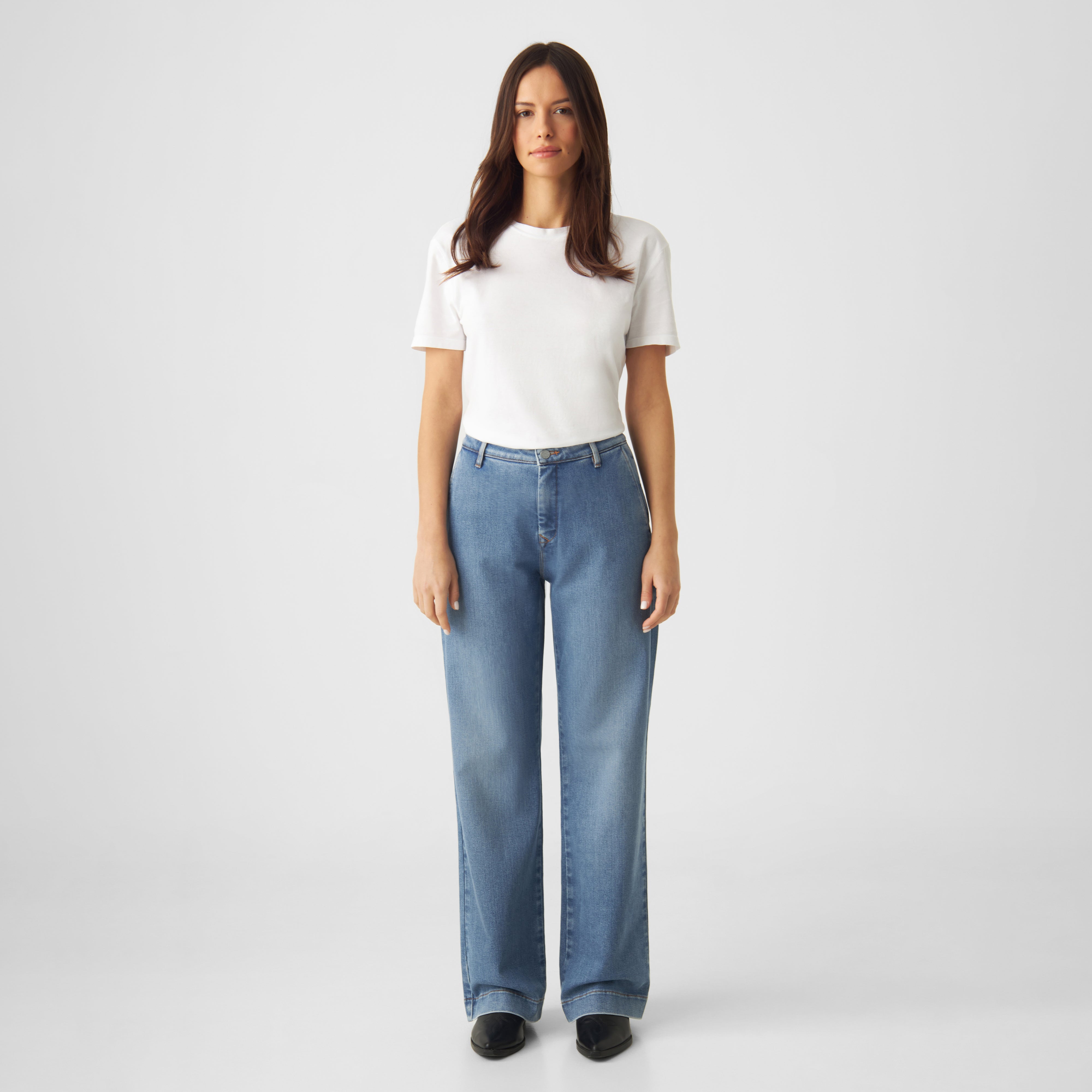 GLOW Flared Soft Denim - Chino - Medium Blue