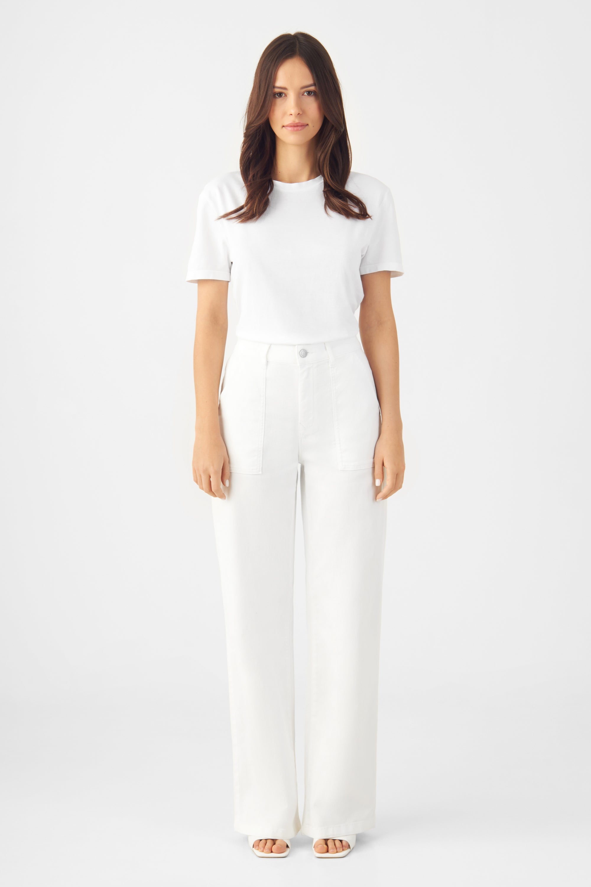 DEW Flared Soft Denim - Worker - White Denim