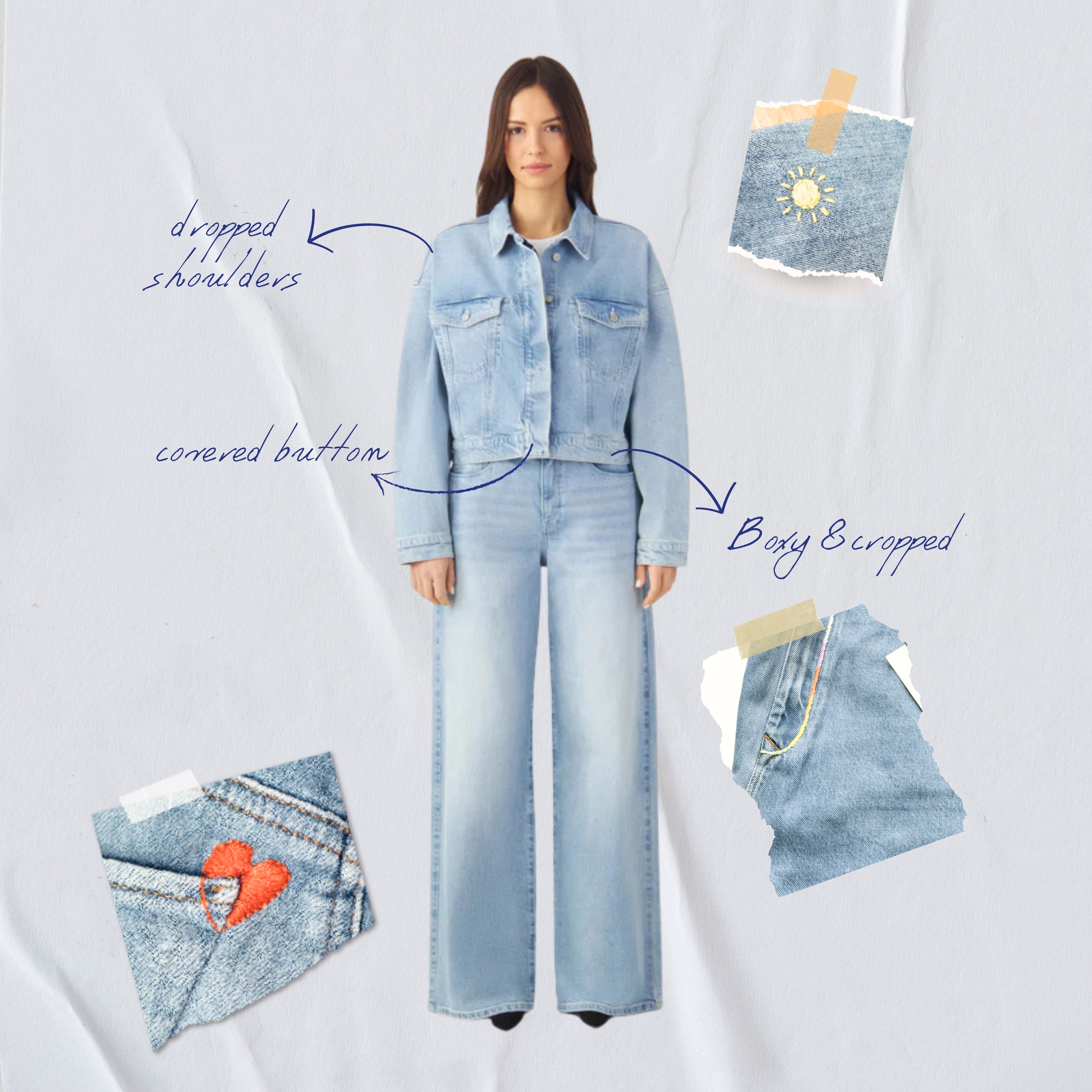 AMARA Minimal Stretch - Boxy Jacket - Light Blue - Art on Broken Pieces